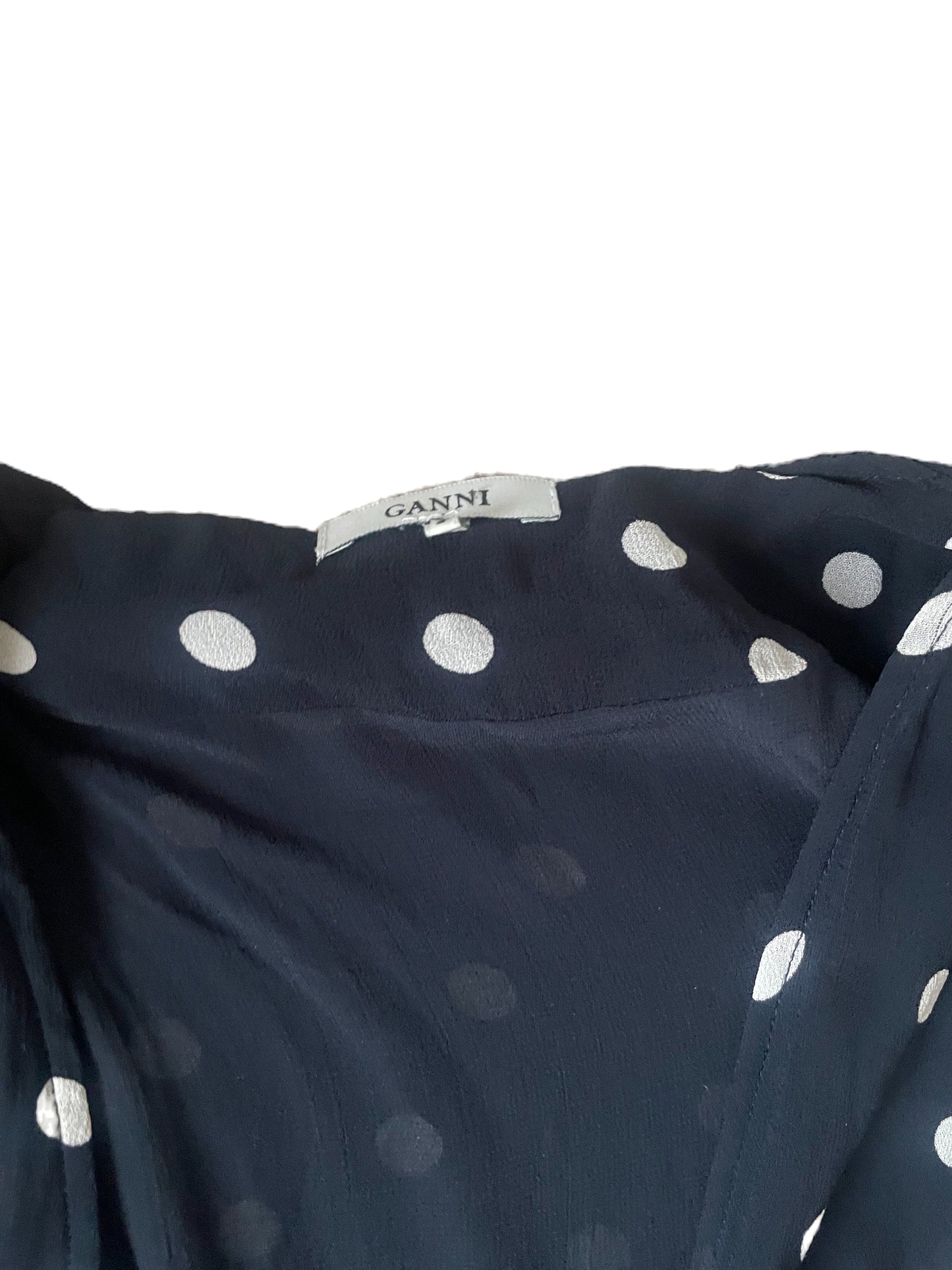 Ganni Polka Dot Wrap Dress UK 10 image 3