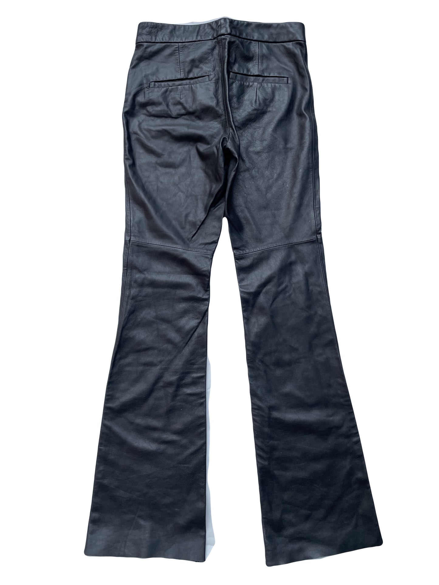New with Tags Zara Leather Flared Trousers S image 1