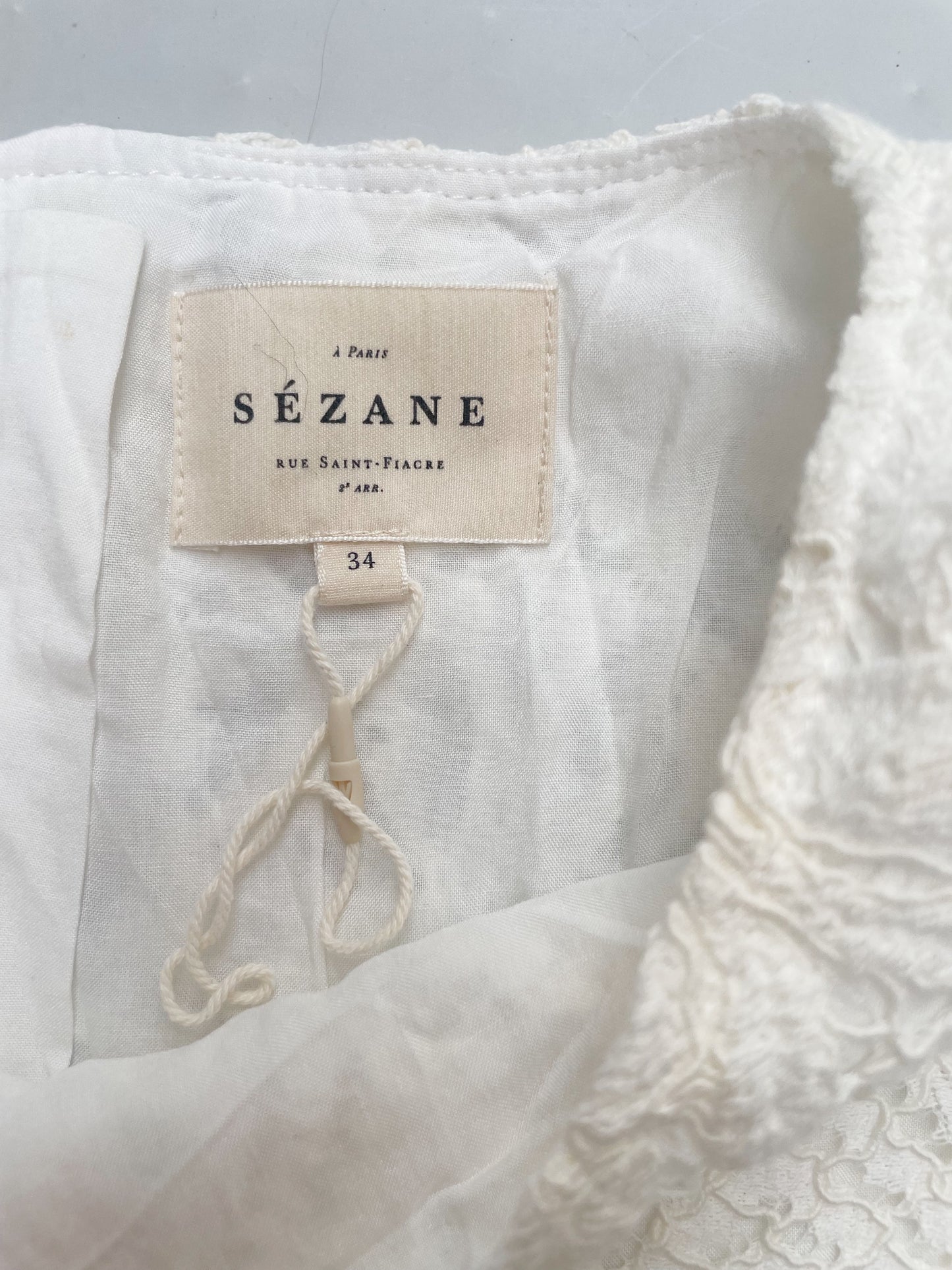 Sézane White Lace Dress UK 6 image 4