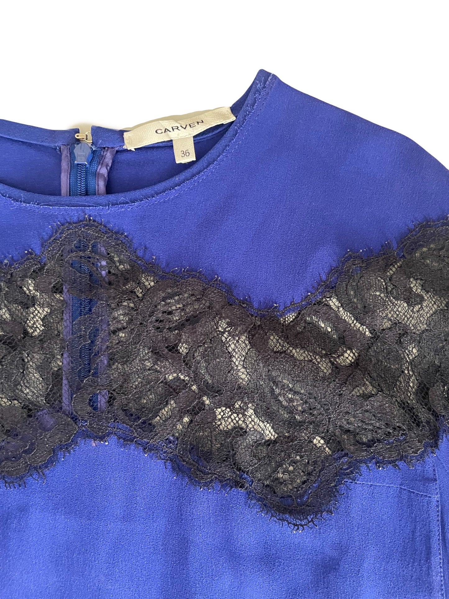 Carven Blue Silk Dress UK 8 image 3