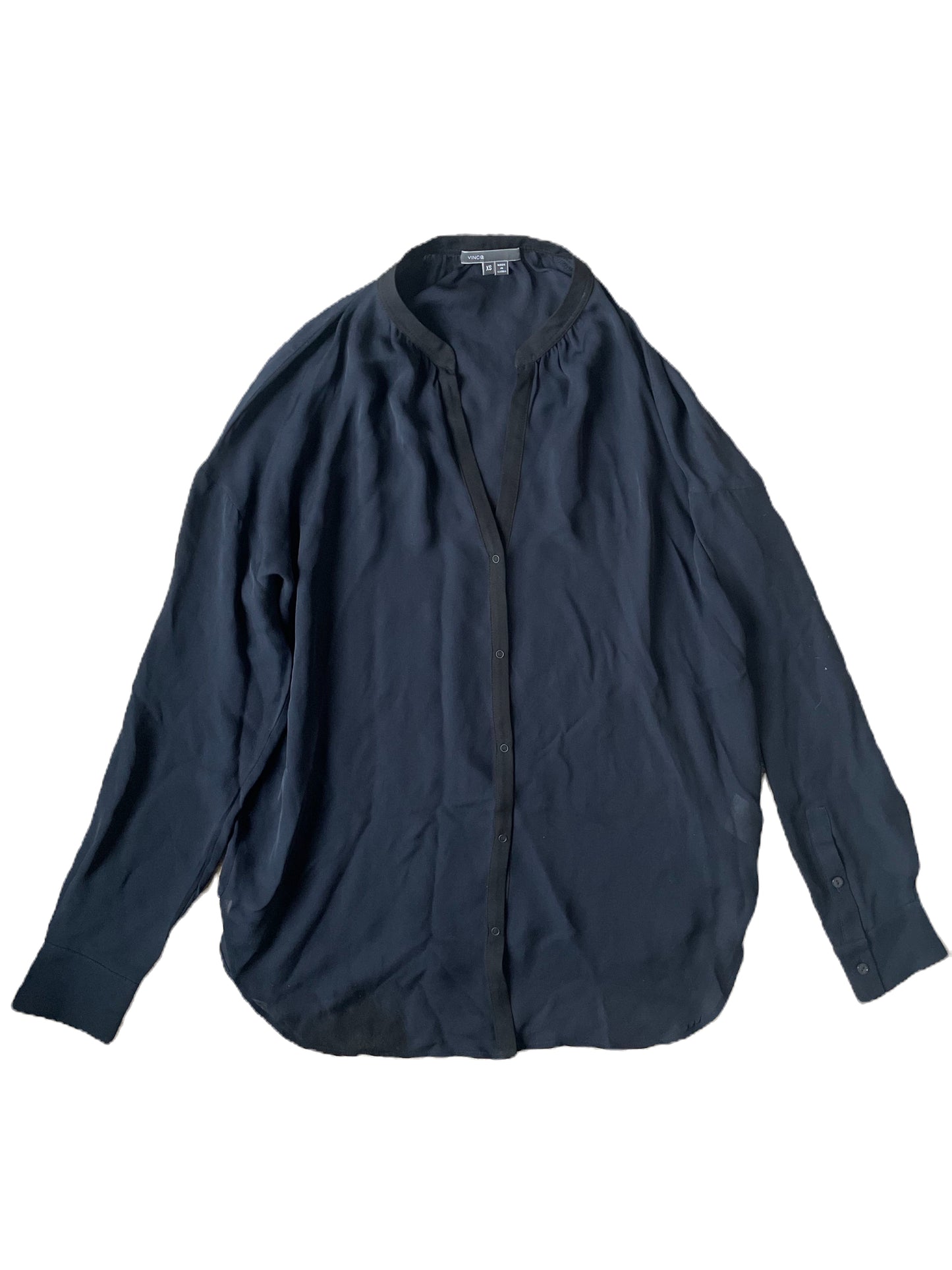 Vince Navy Silk Blouse XS image 0