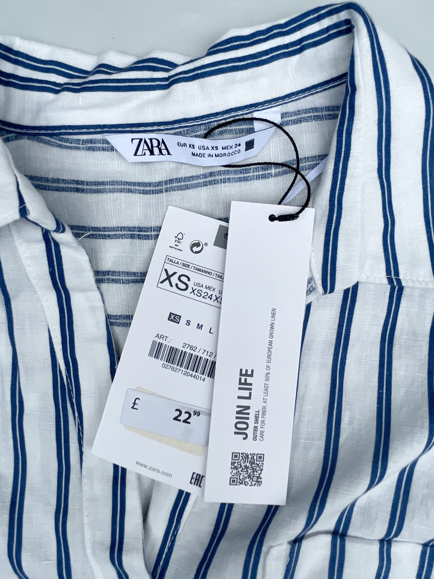 New With Tags Zara Striped Shirt XS image 2