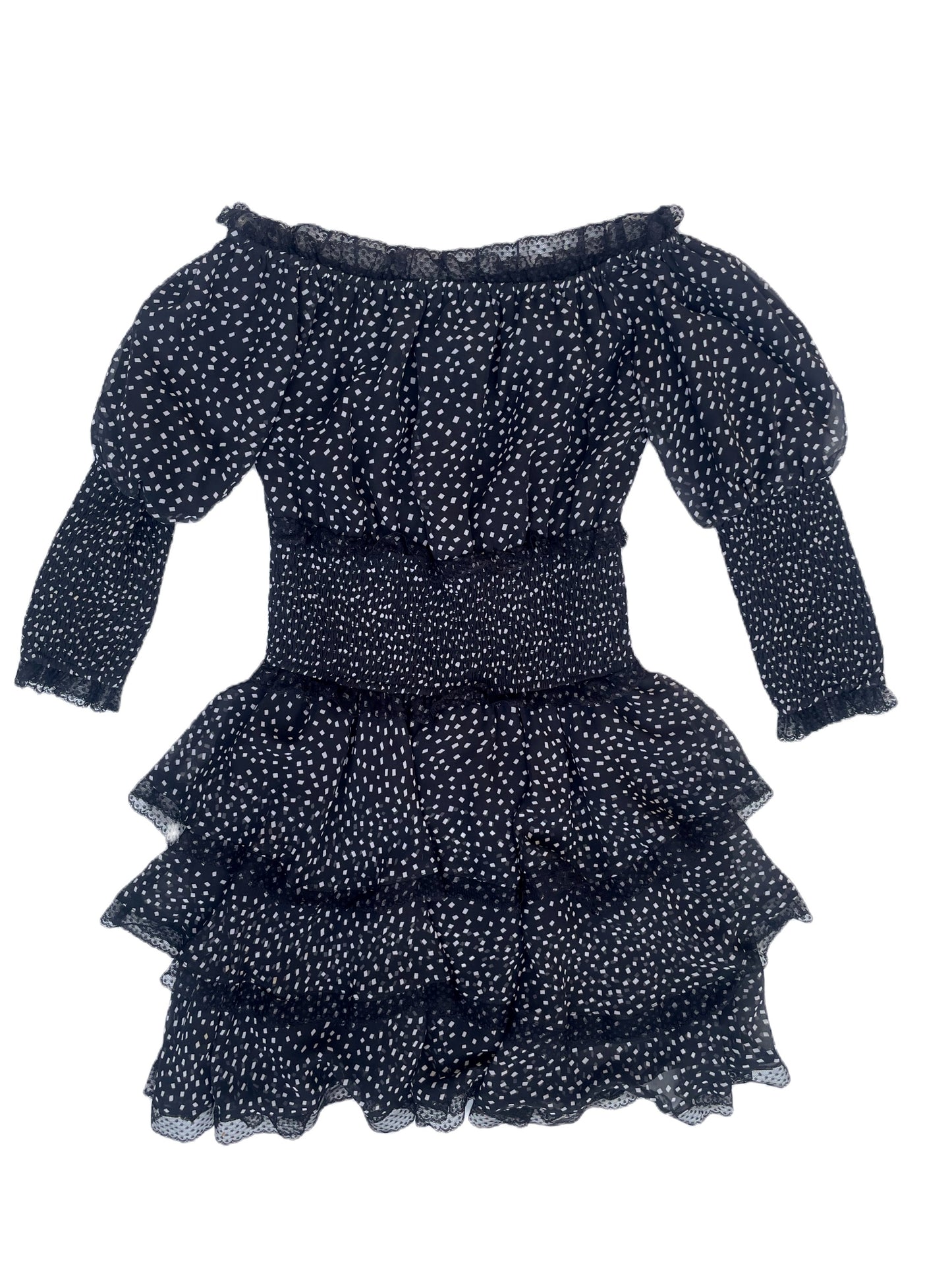 Elliatt Black Polka Dot Dress S image 1