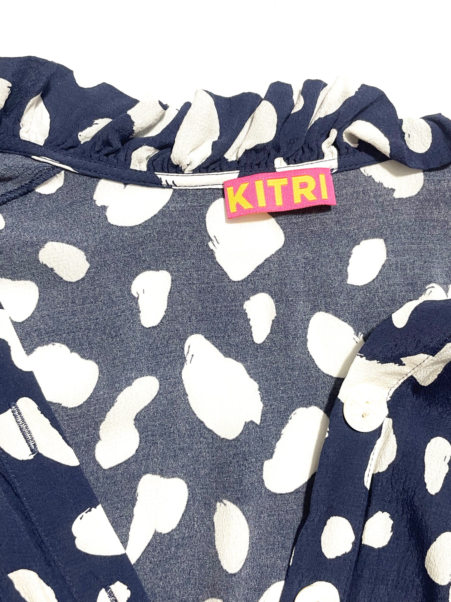 Kitri Navy Print Belted Dress UK 10 image 3