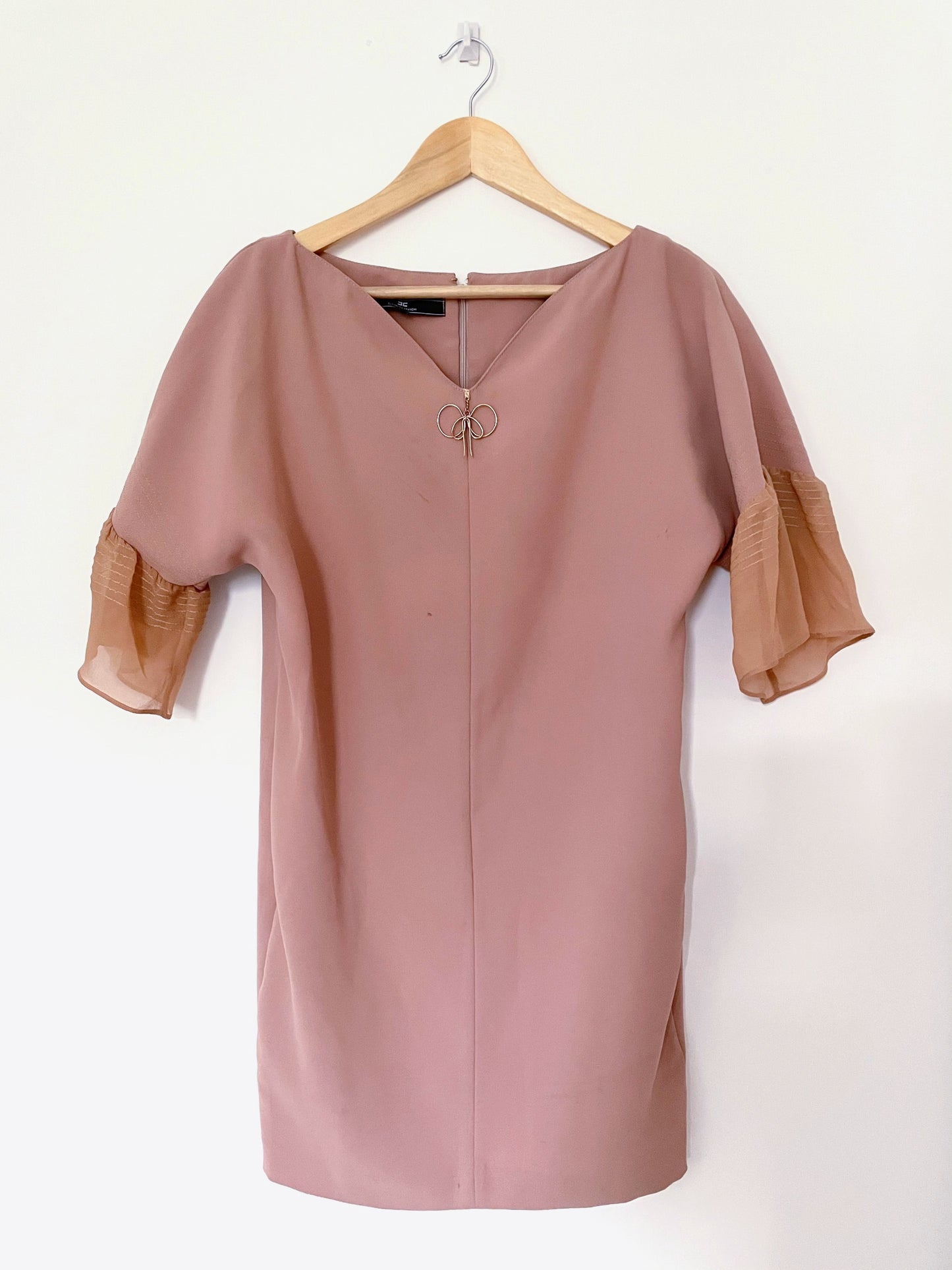 Elisabetta Franchi Tan Silk Dress UK 6 image 0