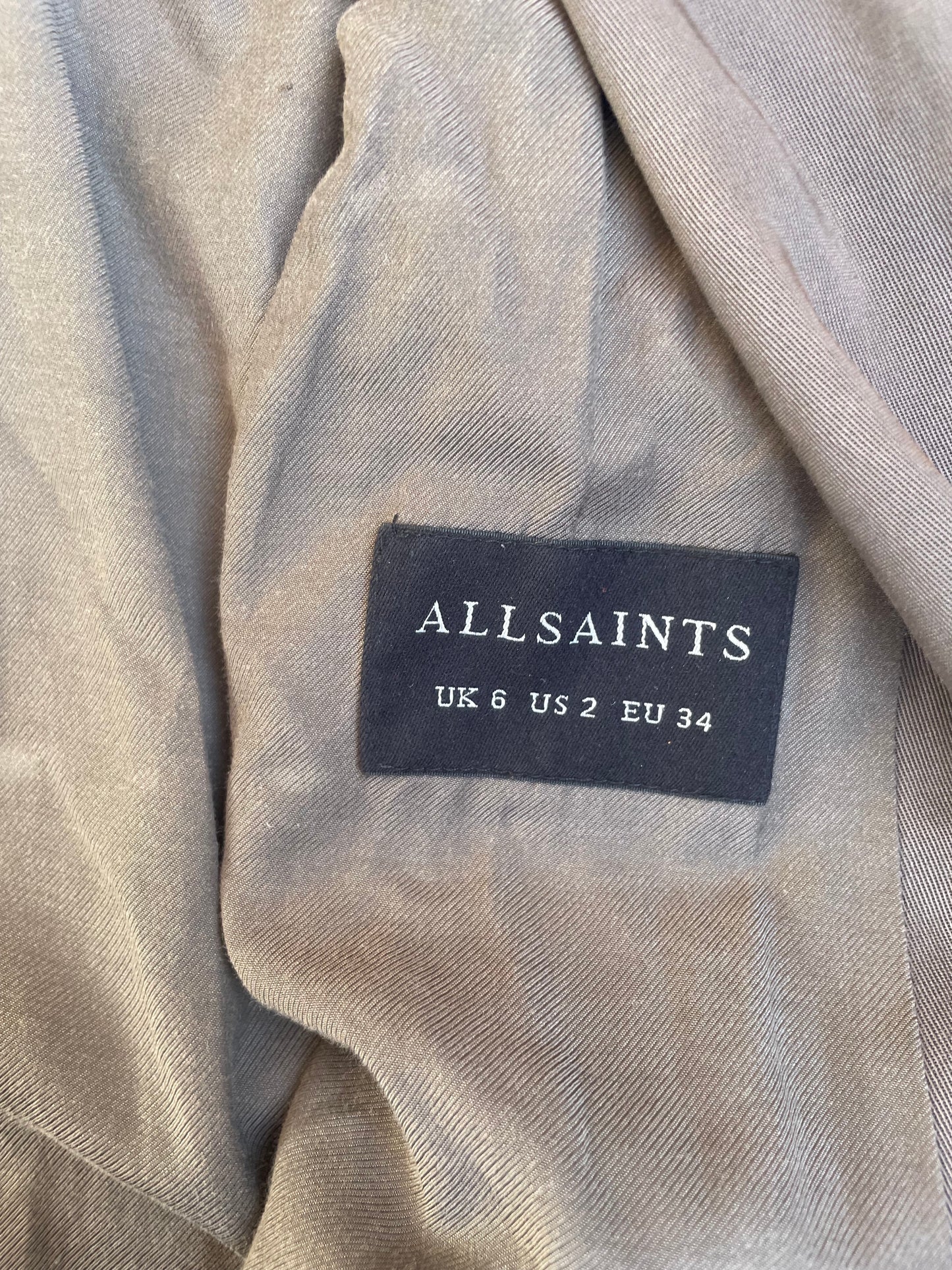 All Saints Khaki Parker Jacket UK 6 image 2