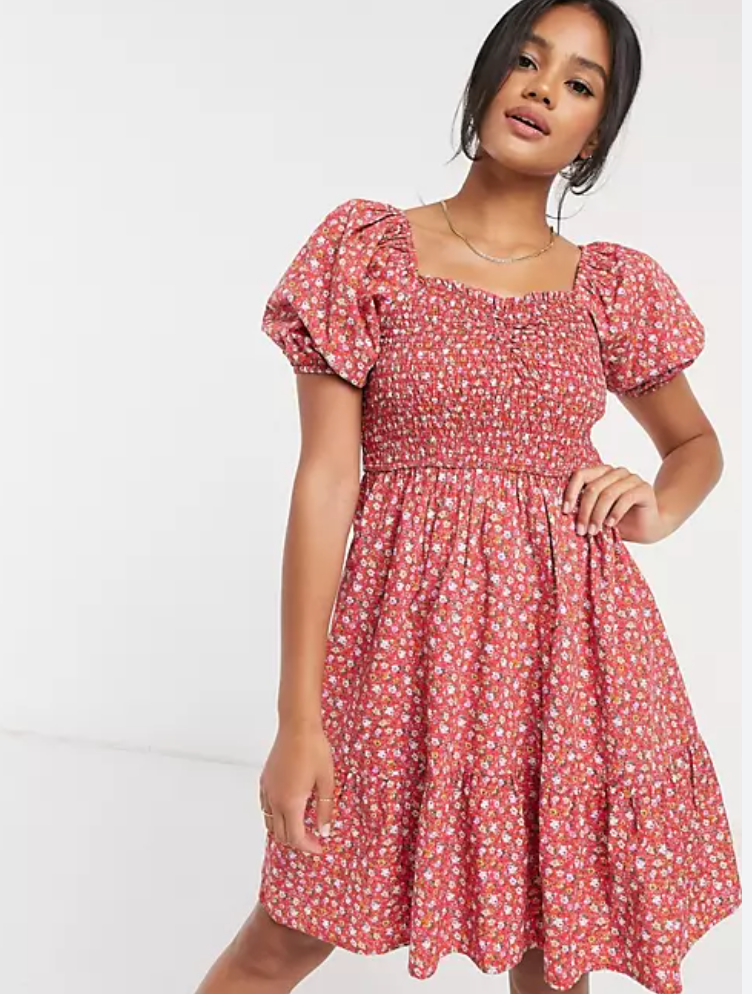 Mango Floral Print Dress S image 1