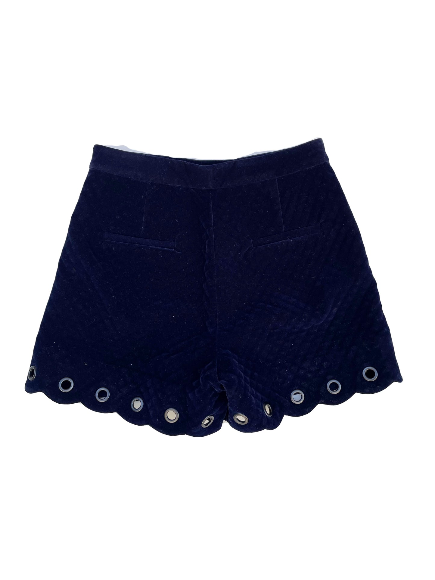 Maje Navy Velvet Shorts UK 8 image 2