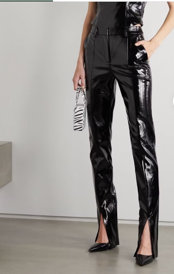 De La Vali Faux Patent Leather Trousers UK 6 image 1