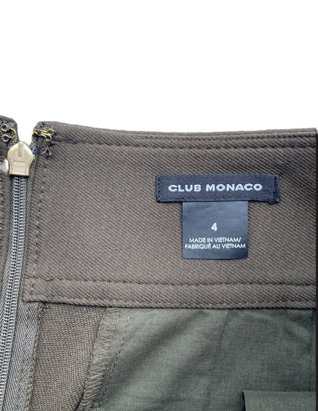 Club Monaco Khaki Mini Skirt UK 8 image 2