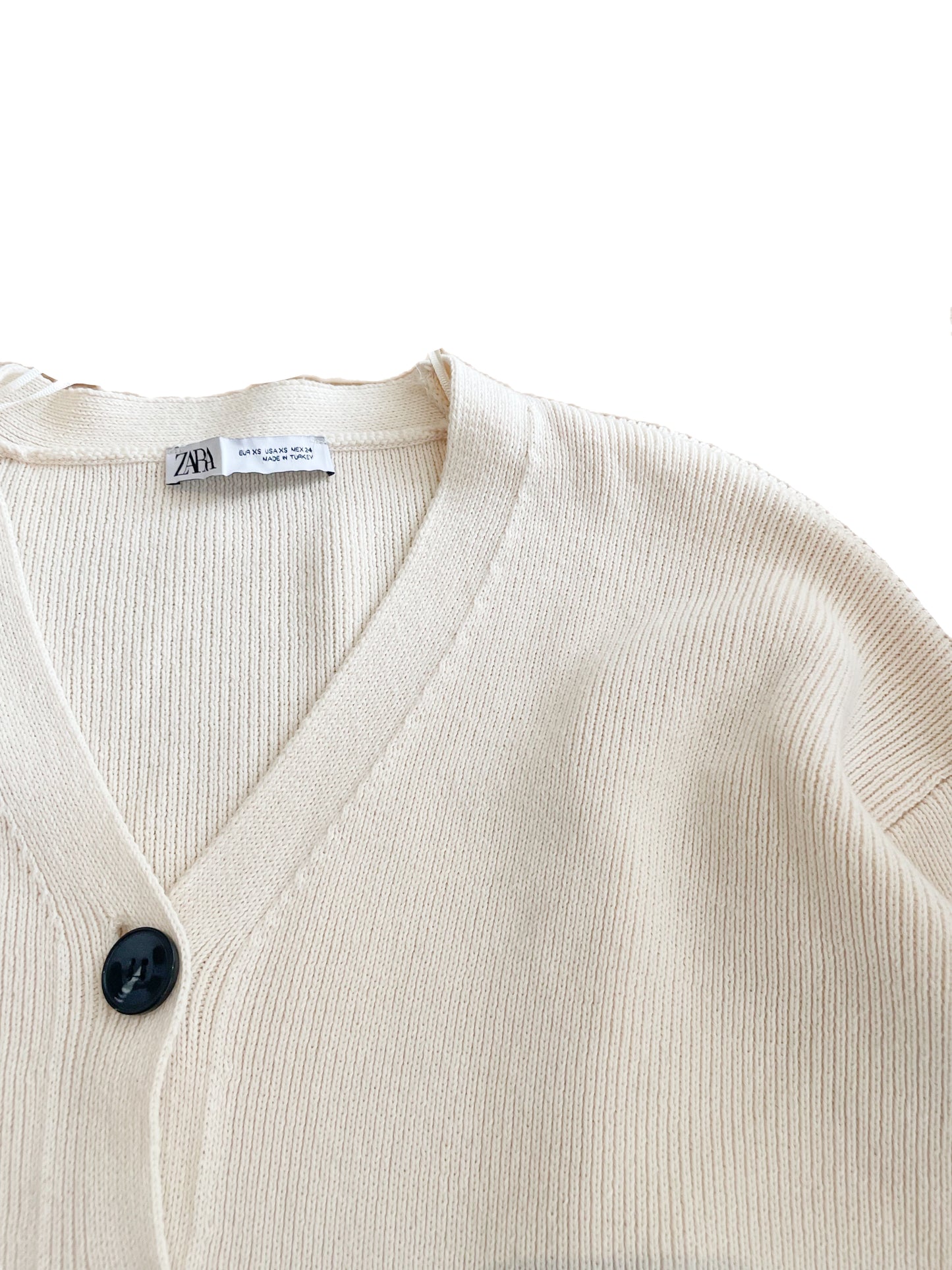 Zara Cream Knit Oversized Cardigan XS image 3