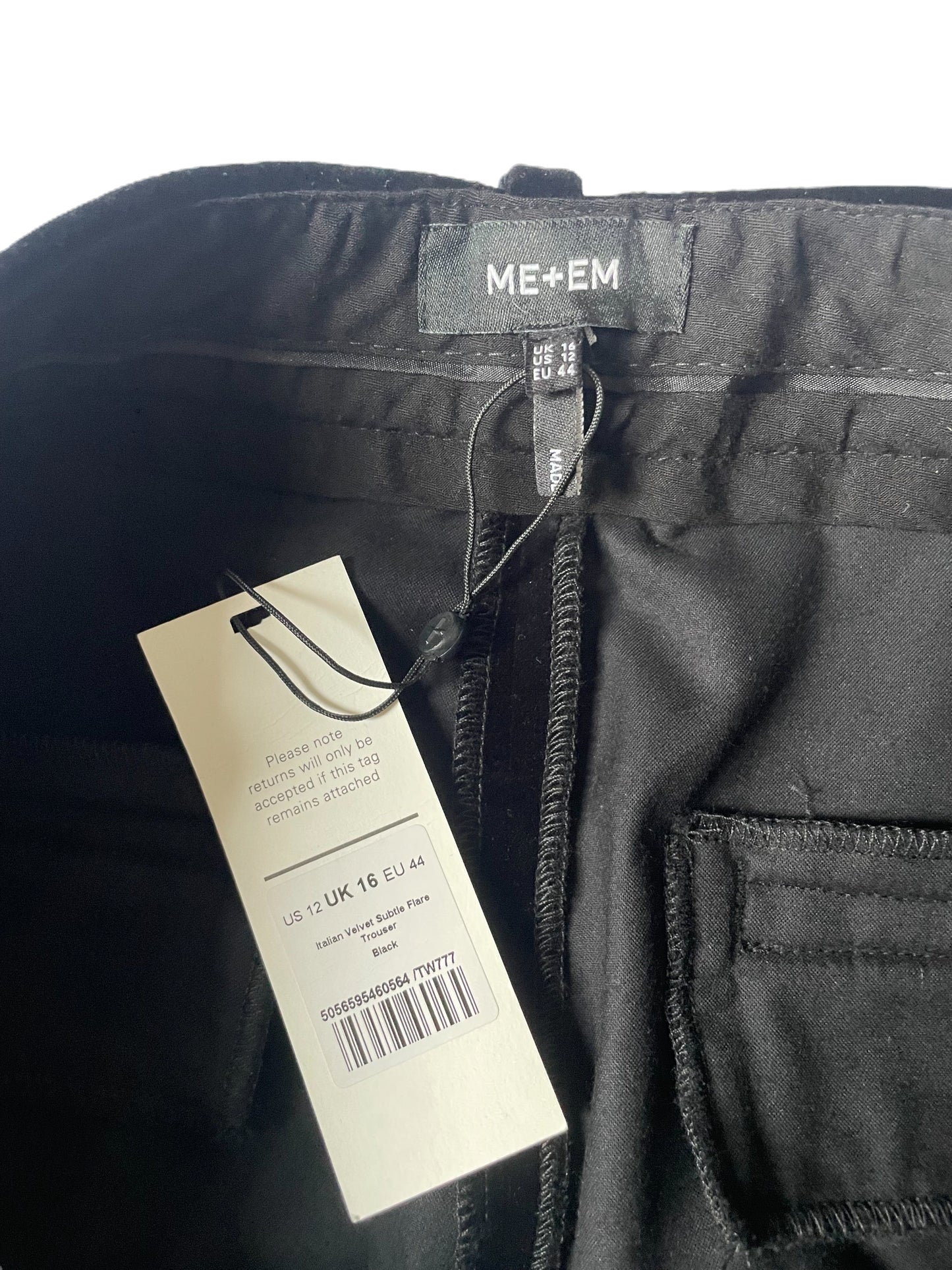 New With Tags Me+Em Velvet Flare Trousers UK 16 image 2