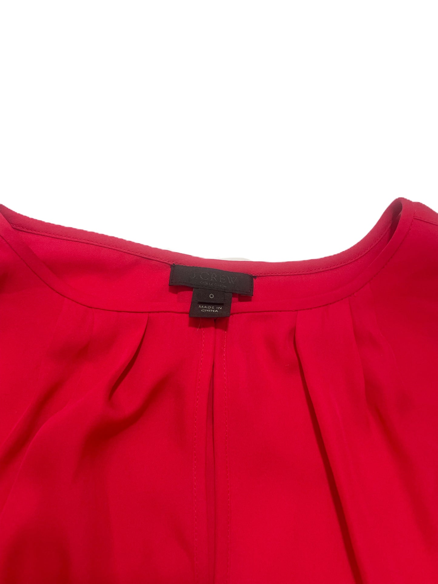 J.Crew Red Silk Blouse XXS image 2