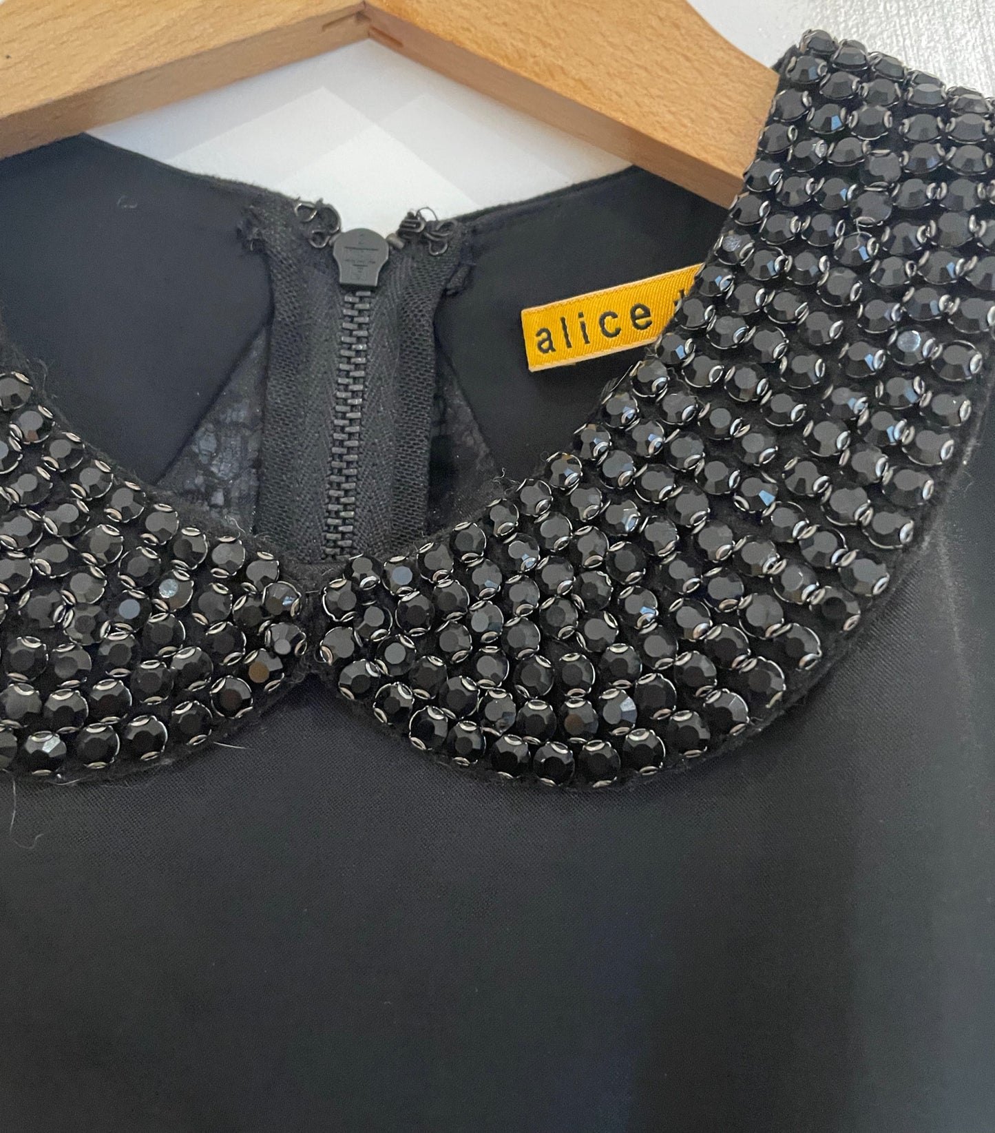 Alice + Olivia Black Beaded Dress XS image 3