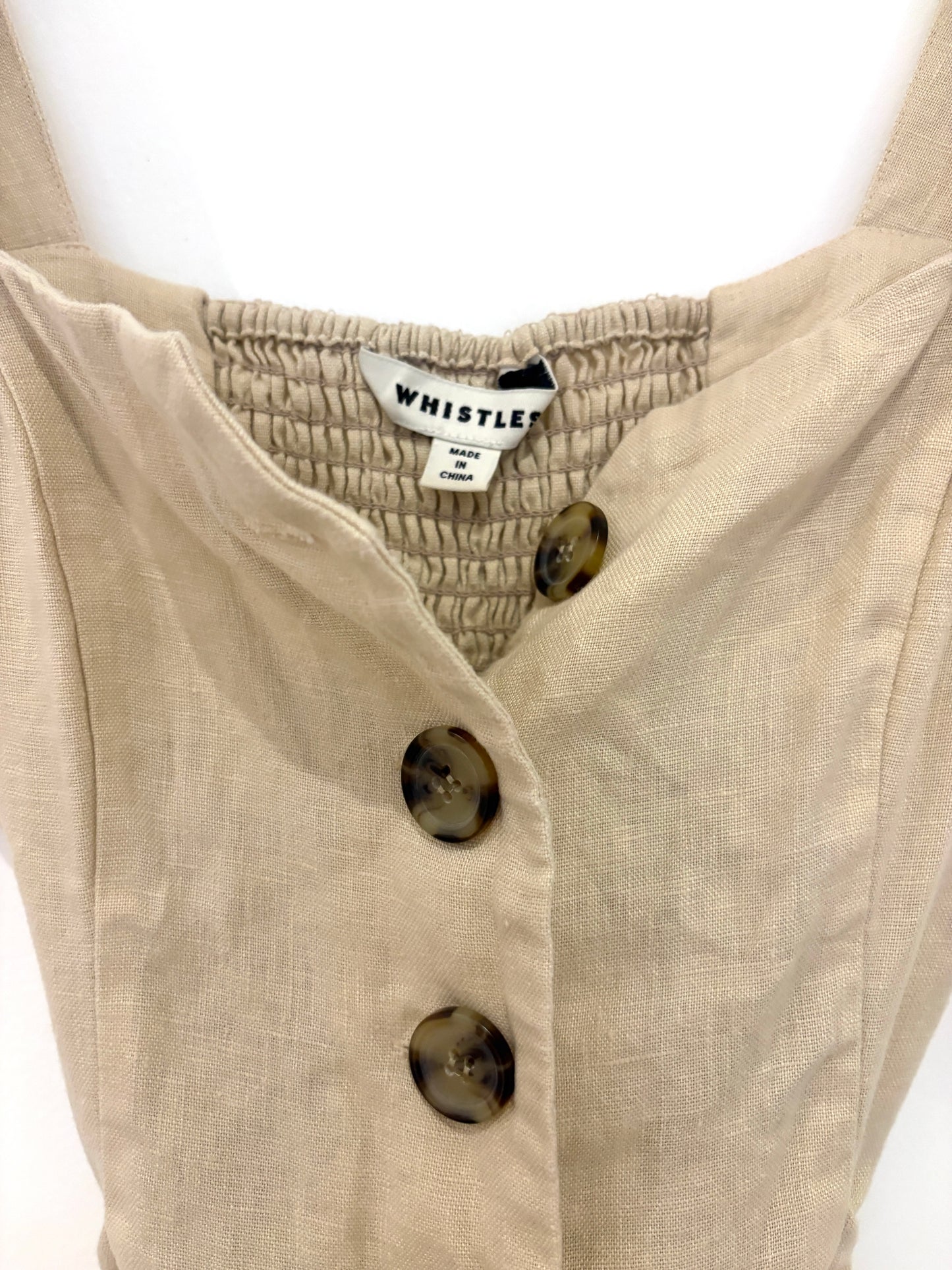 Whistles Beige Linen Jumpsuit UK 12