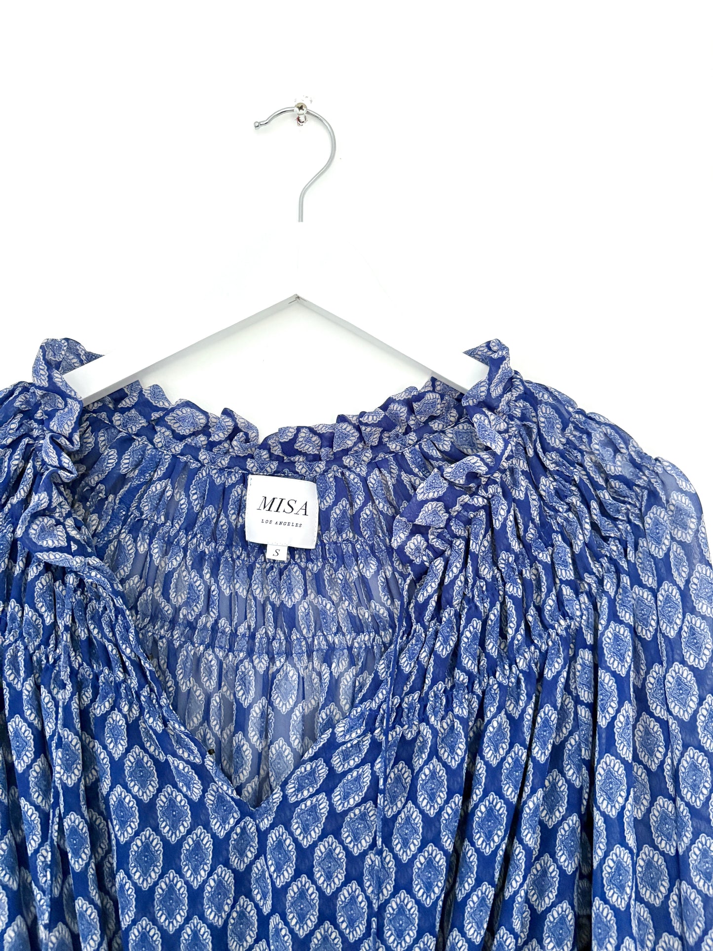 Misa Blue Print Dress S
