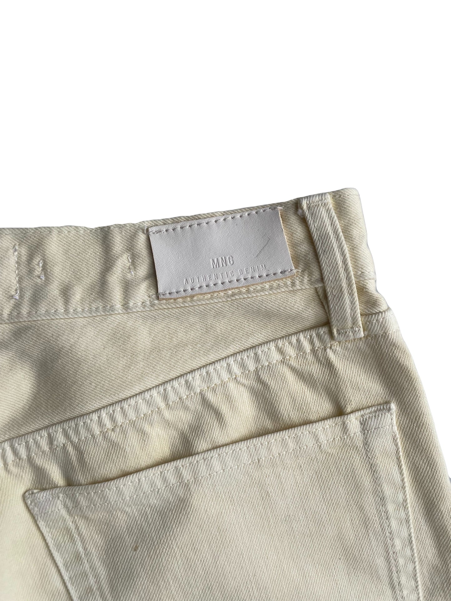 Mango Cream Straight Leg Jeans UK 10 image 4