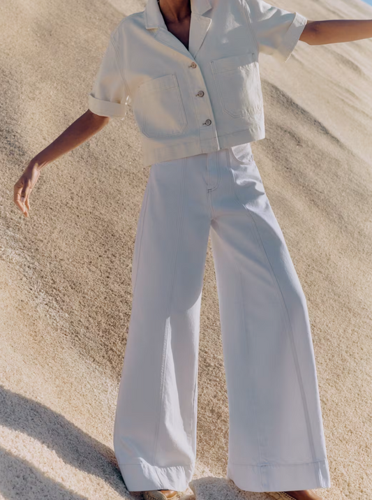 Me+Em White Wide Flare Jeans 25" image 0