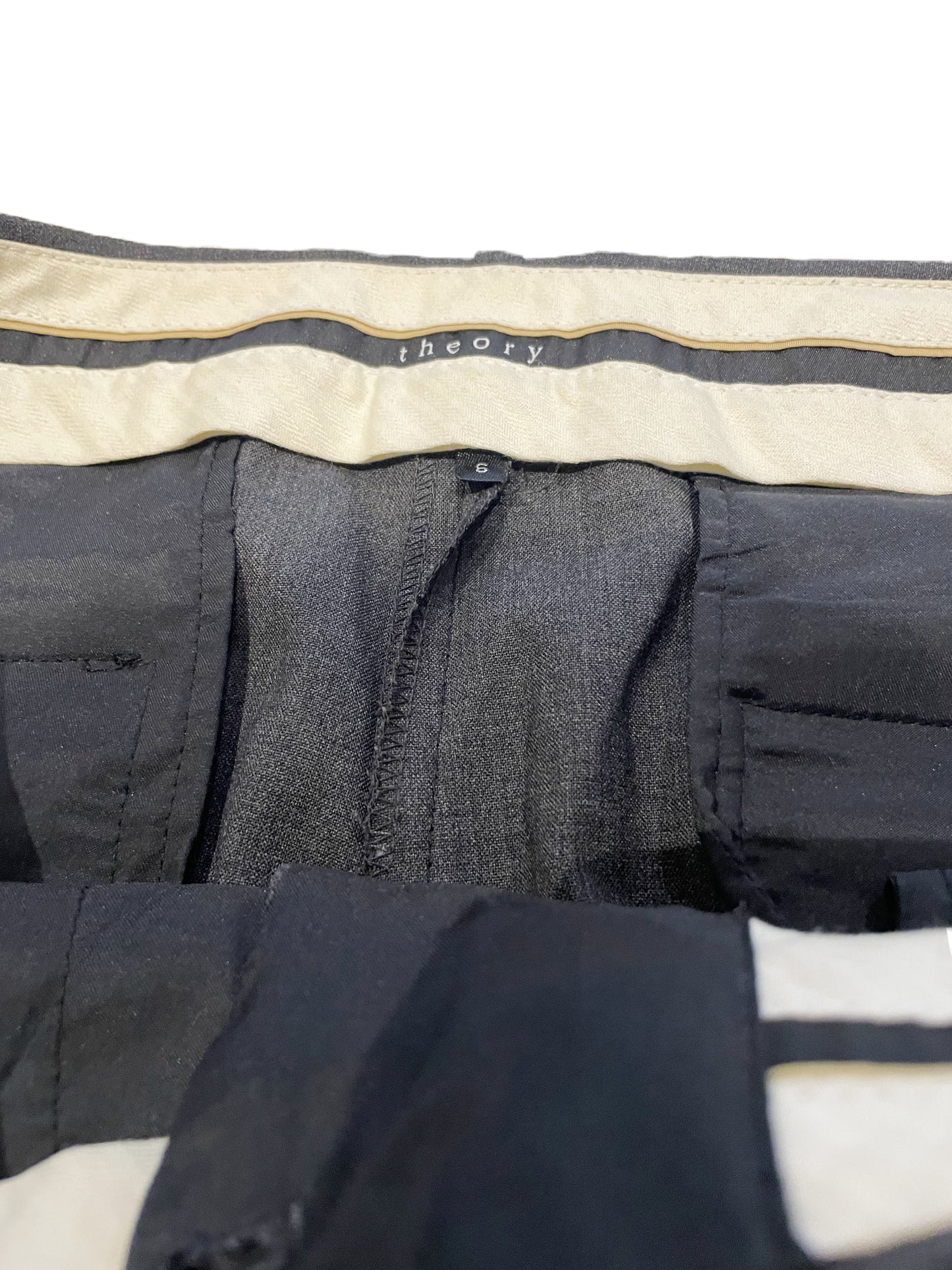 Theory Max C Tailored Trousers Grey UK 10 image 2