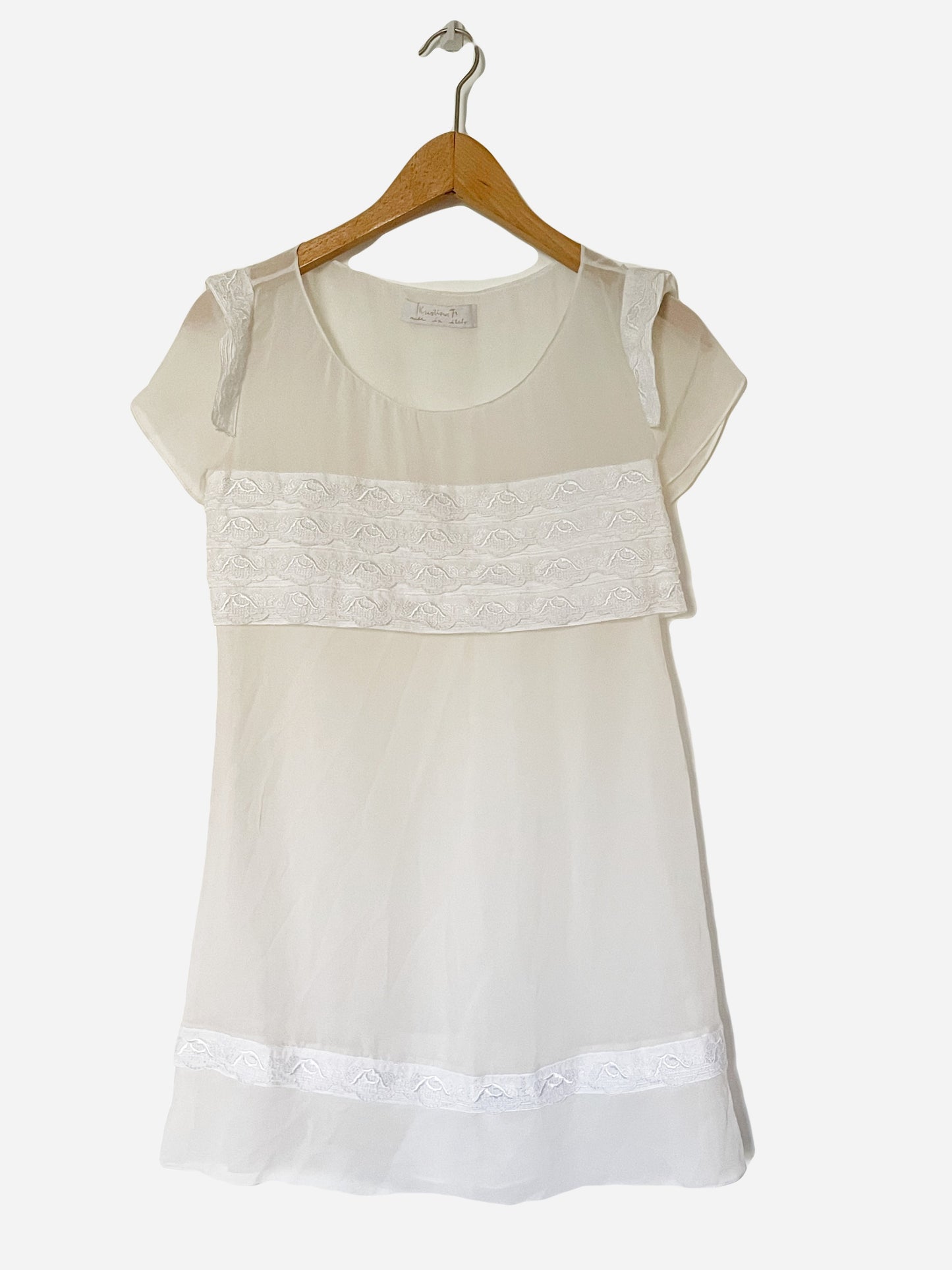 Kristina Ti Silk White Dress M image 0