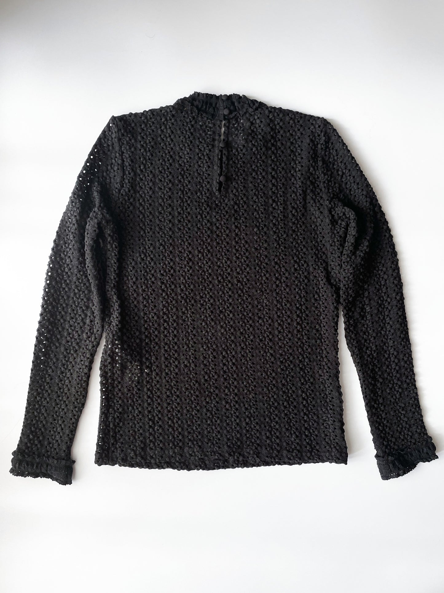 Maje Crochet Knit Turtle Neck Top M image 1