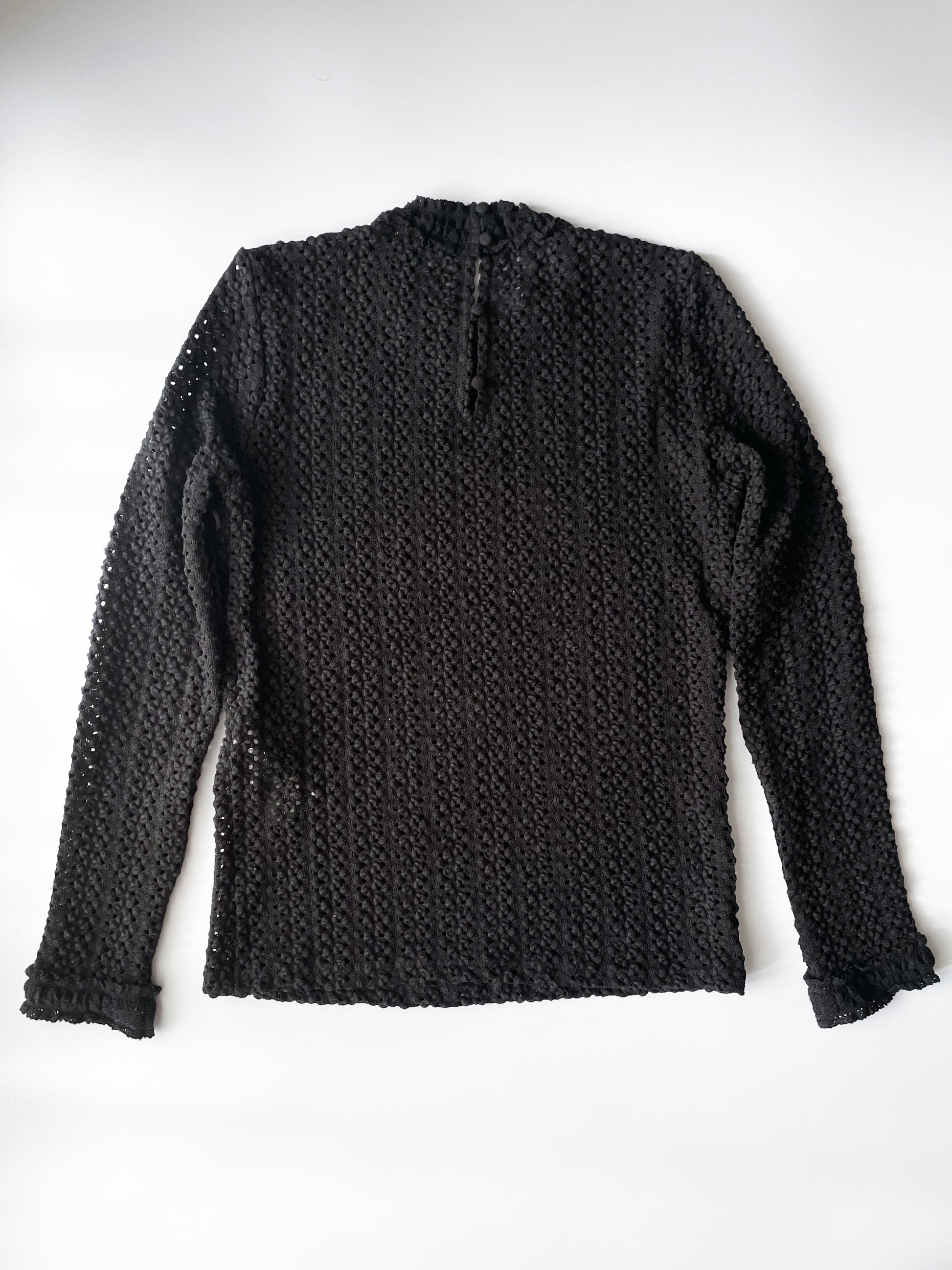 Maje Crochet Knit Turtle Neck Top M image 1