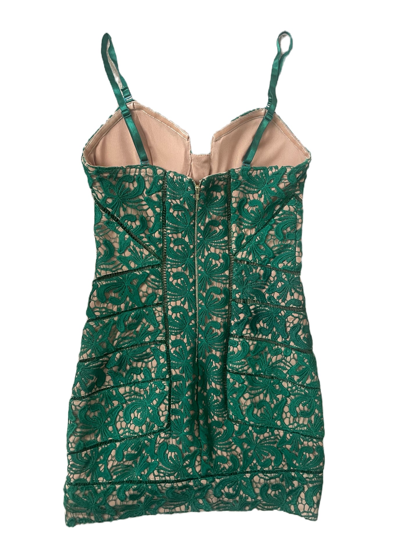 Self-Portrait Green Lace Mini Dress UK 8 image 2