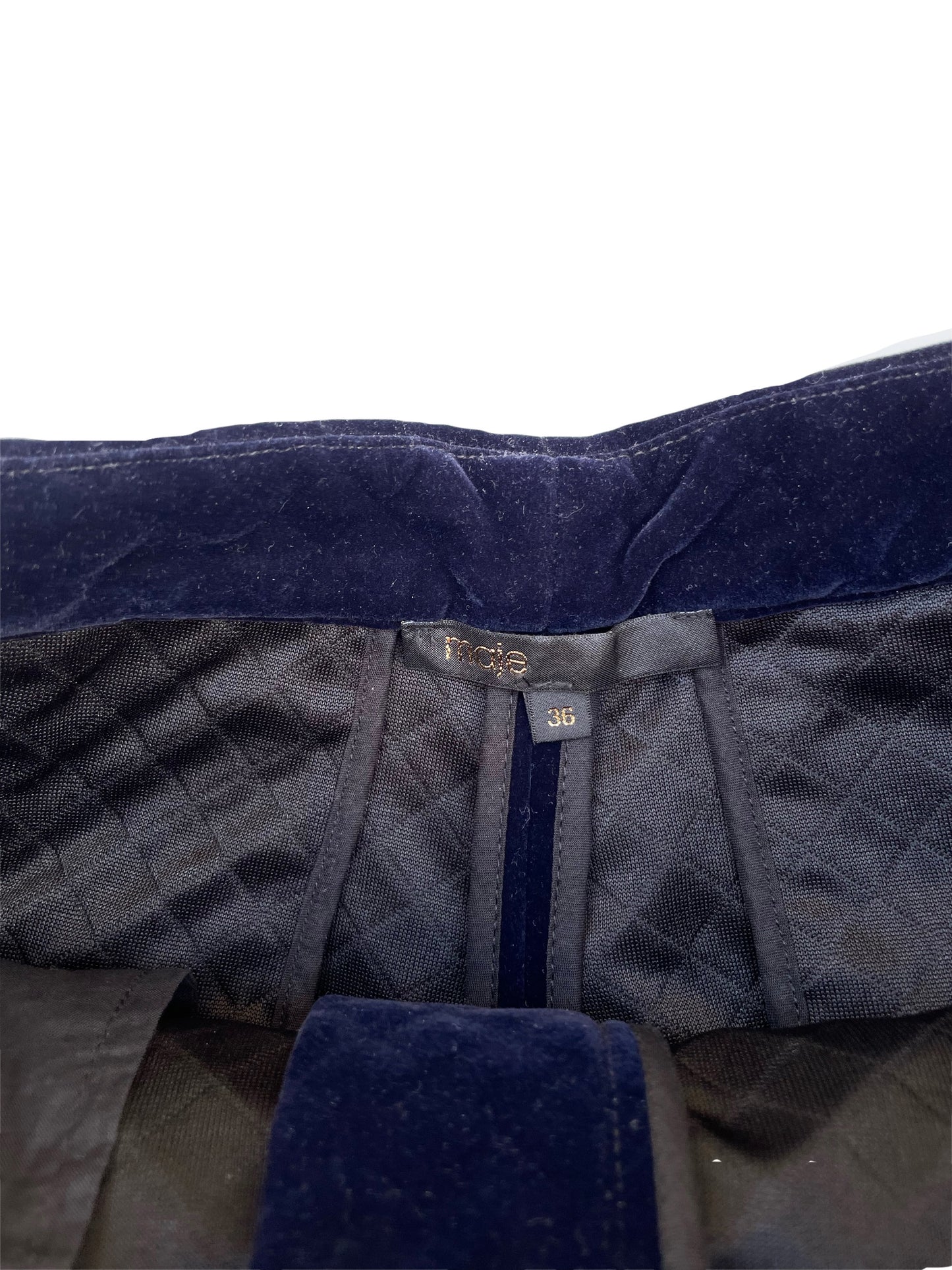 Maje Navy Velvet Shorts UK 8 image 4