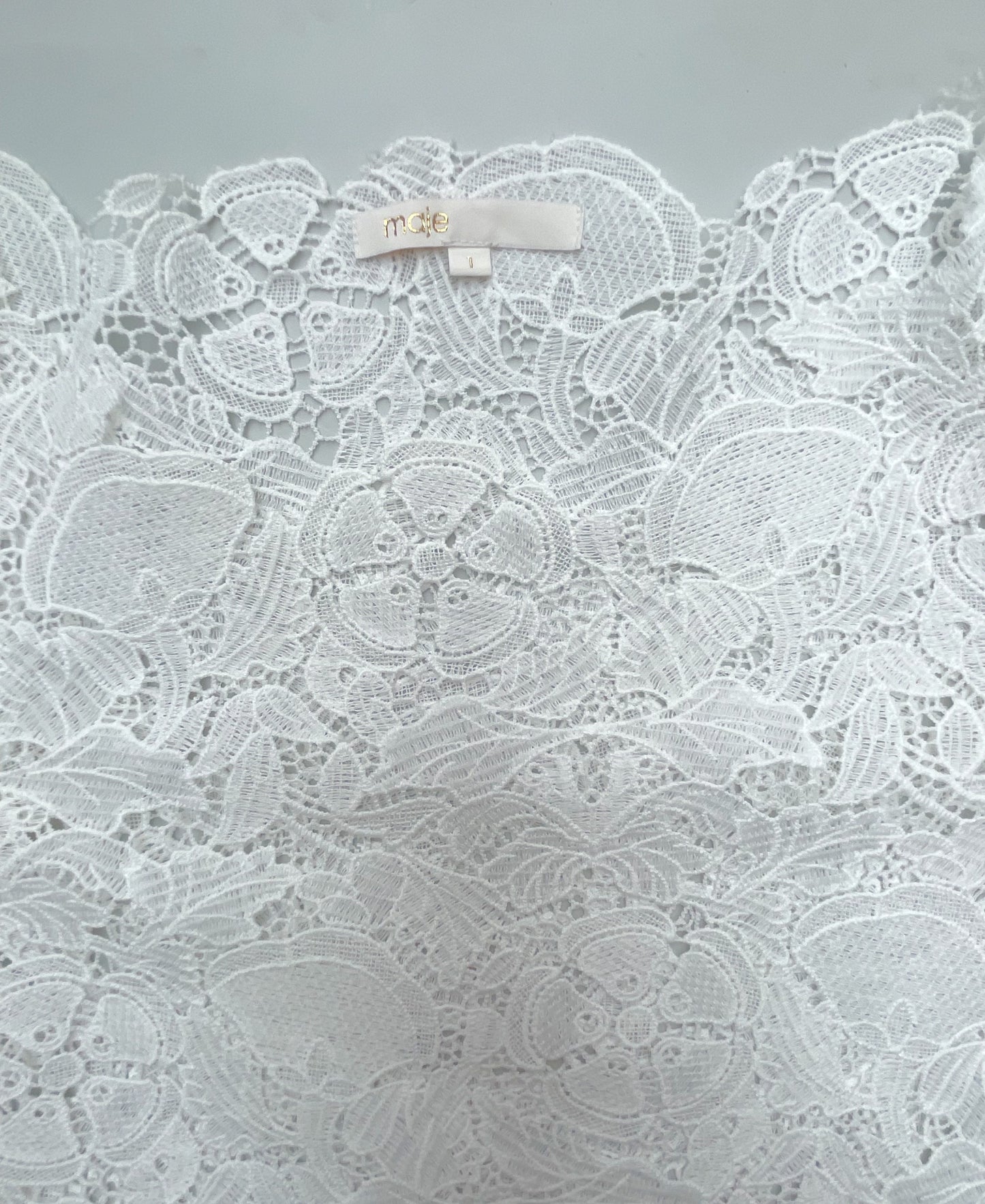 Maje White Lace Top S image 3