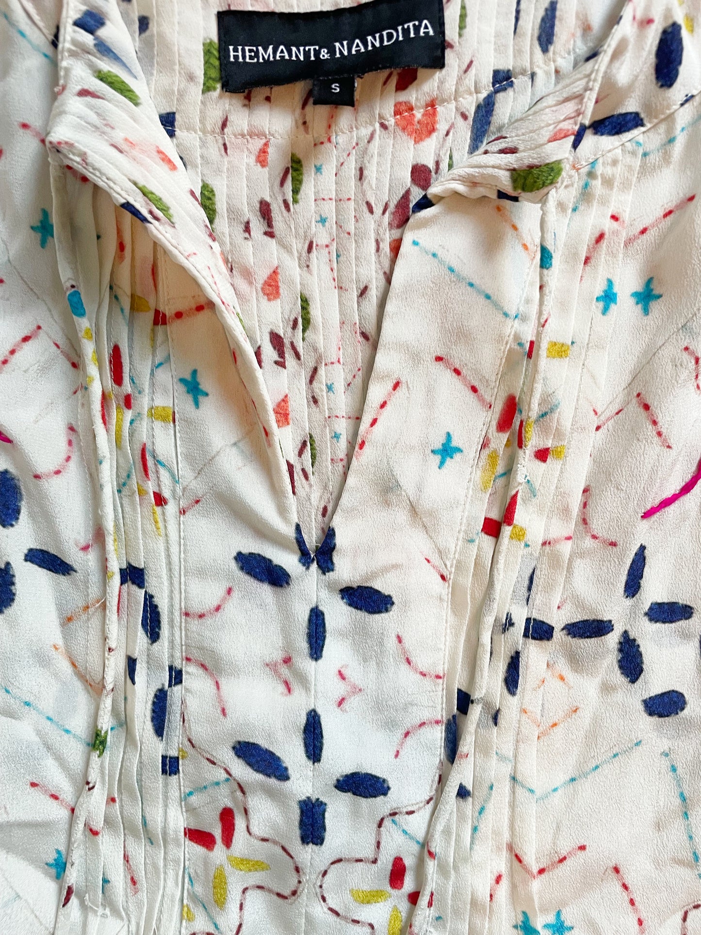 Hemant & Nandita Silk Print Kaftan S image 3