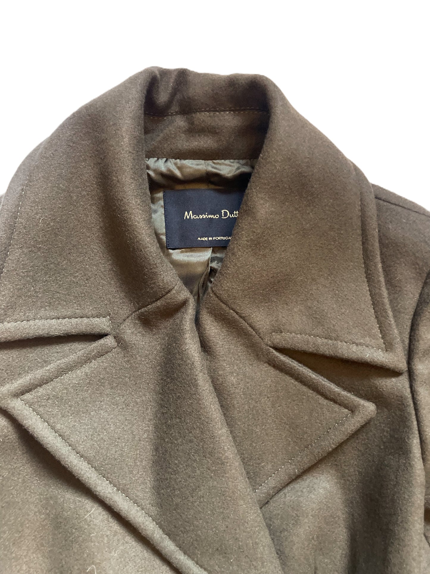 Massimo Dutti Khaki Wool Coat UK 6 image 2