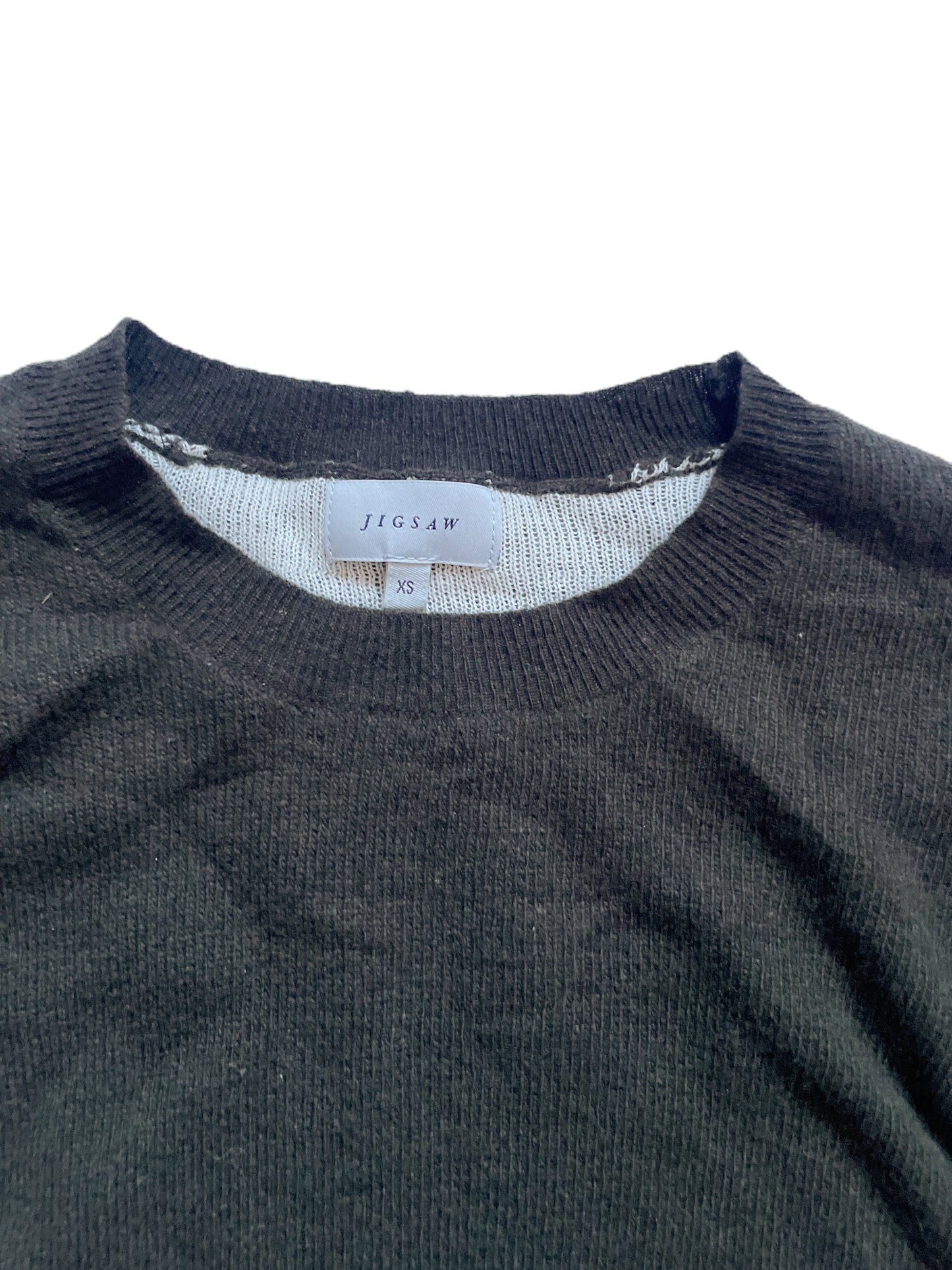 Jigsaw Wool Cashmere Khaki Jumper XS image 2