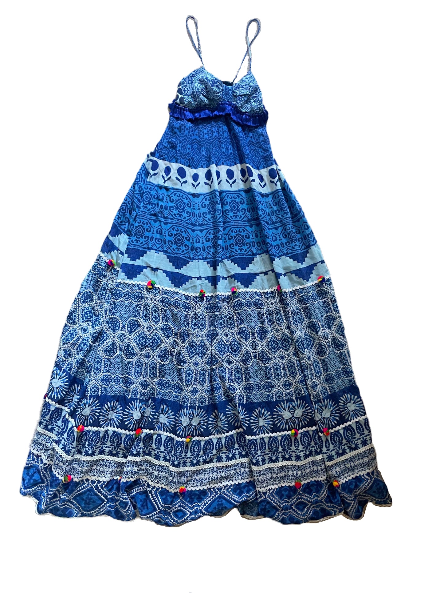 Hemant & Nandita Blue Print Dress XS image 0