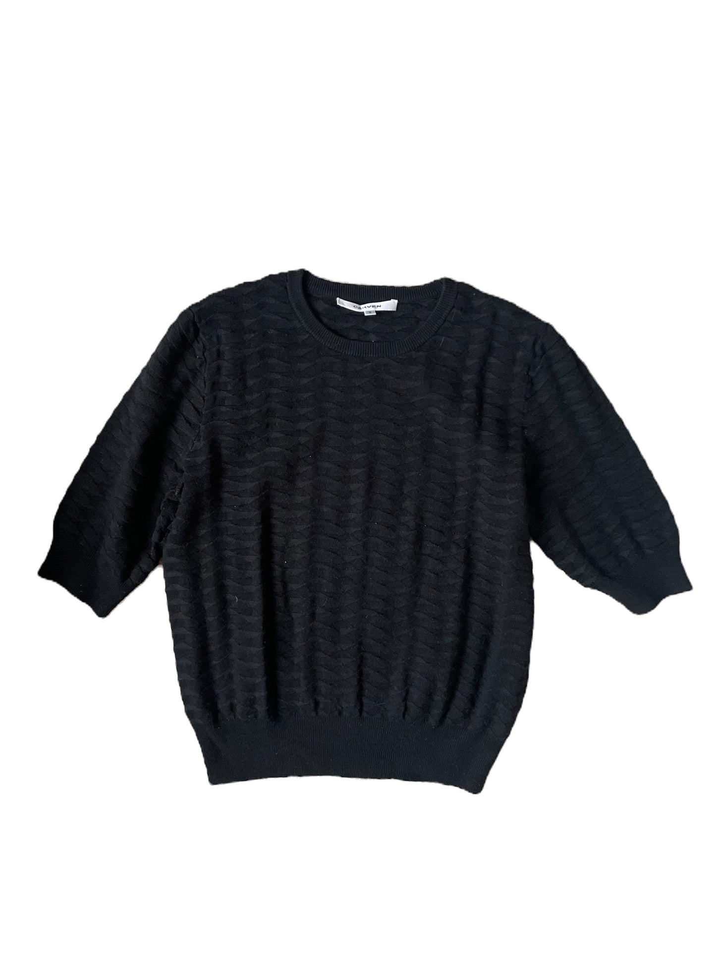 Carven Textured Black Knit Top S image 0