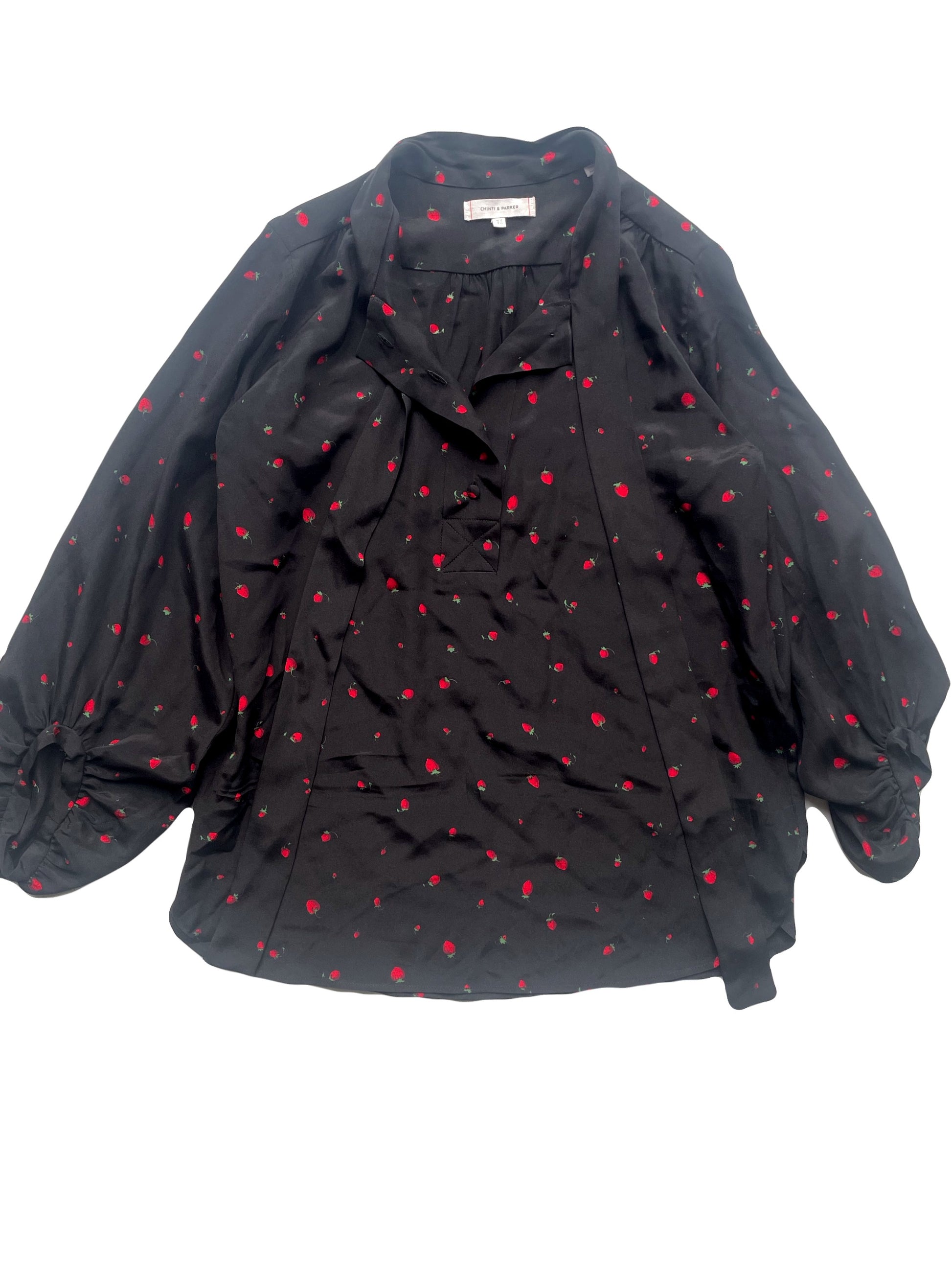 Chinti &  Parker Strawberry Silk Blouse UK 14 image 1