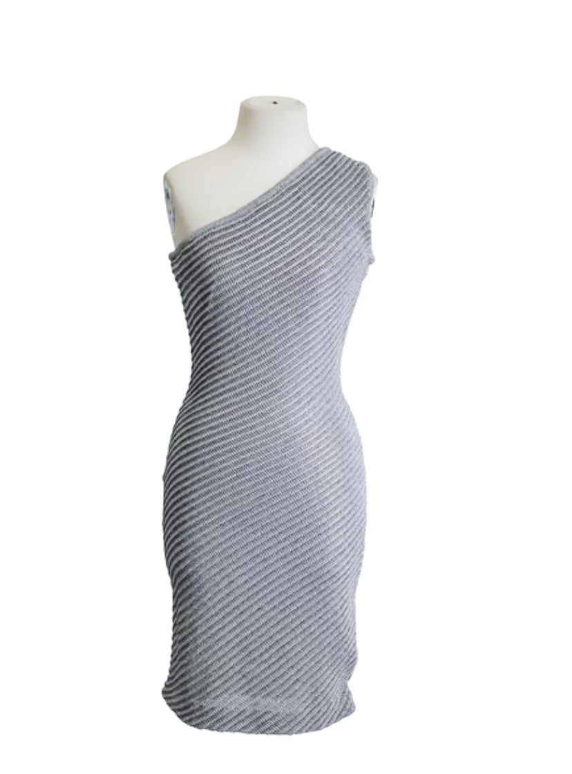 Jay AHR Silver One Shoulder Dress XS image 4