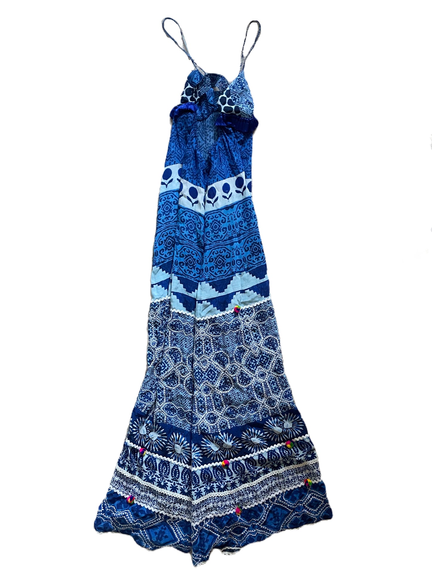 Hemant & Nandita Blue Print Dress XS image 1