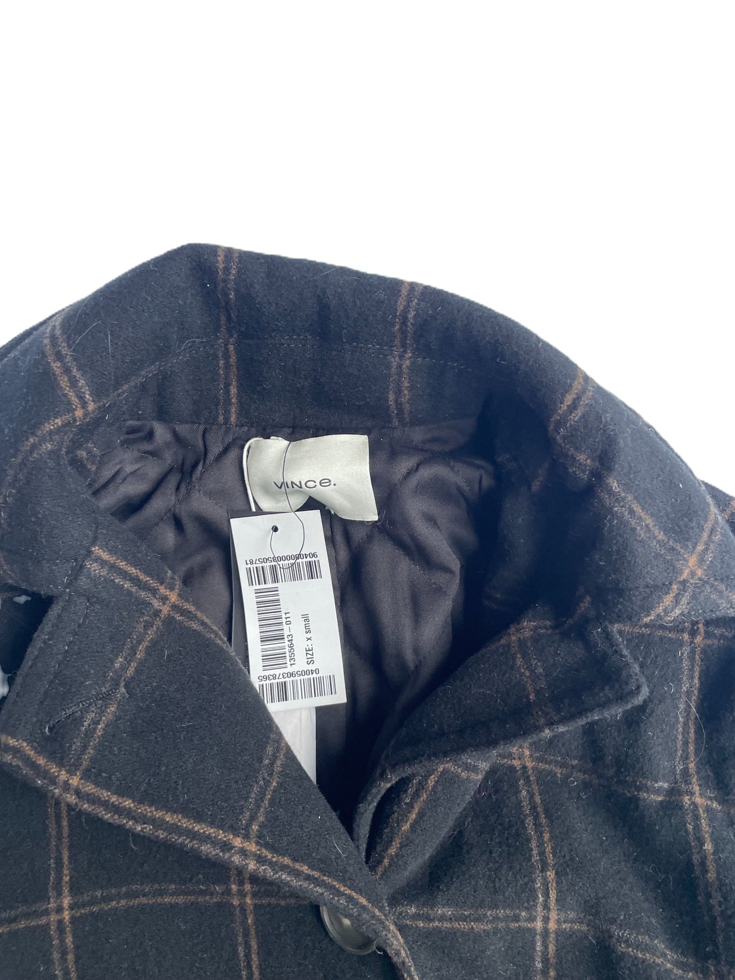 New With Tags Vince Checked Wool Flannel Coat XS image 3