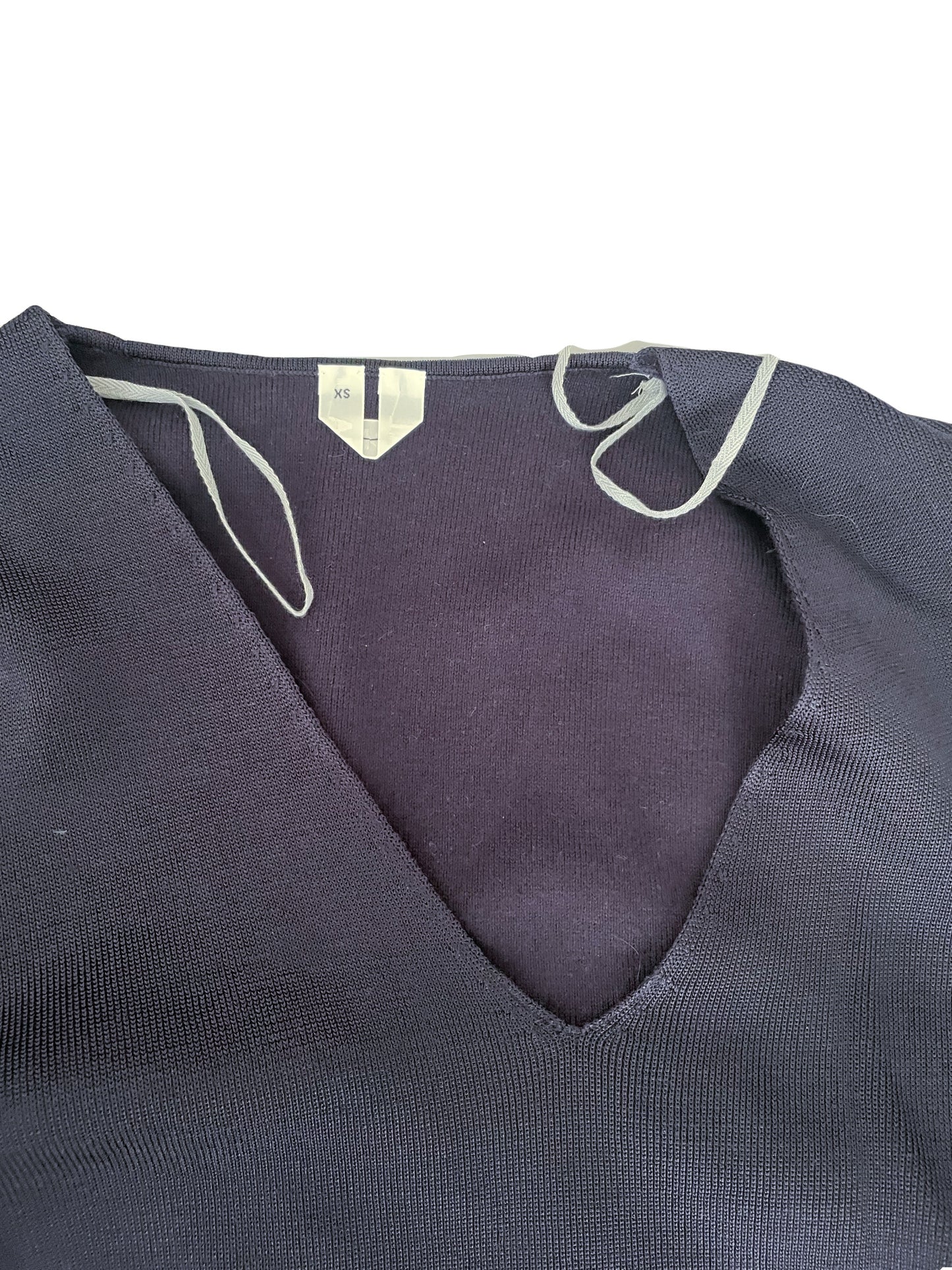 Arket Navy V-Neck Top XS image 2