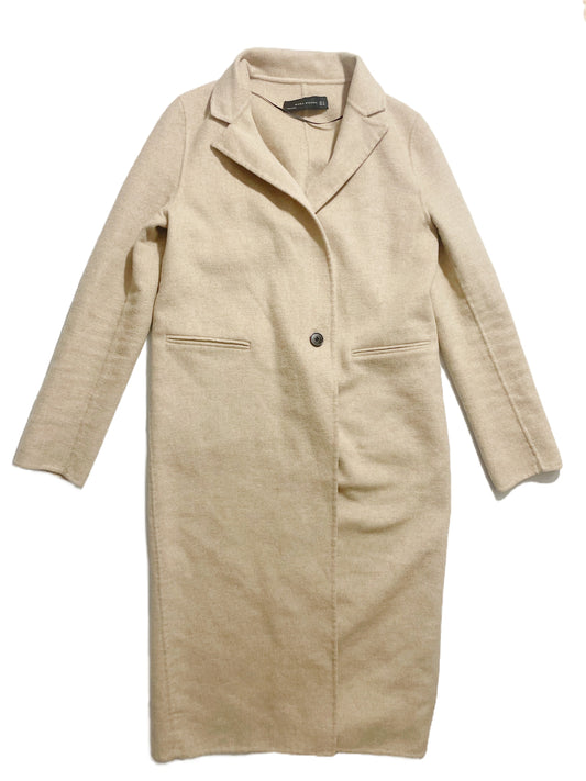 Zara Beige Felt Coat S image 0