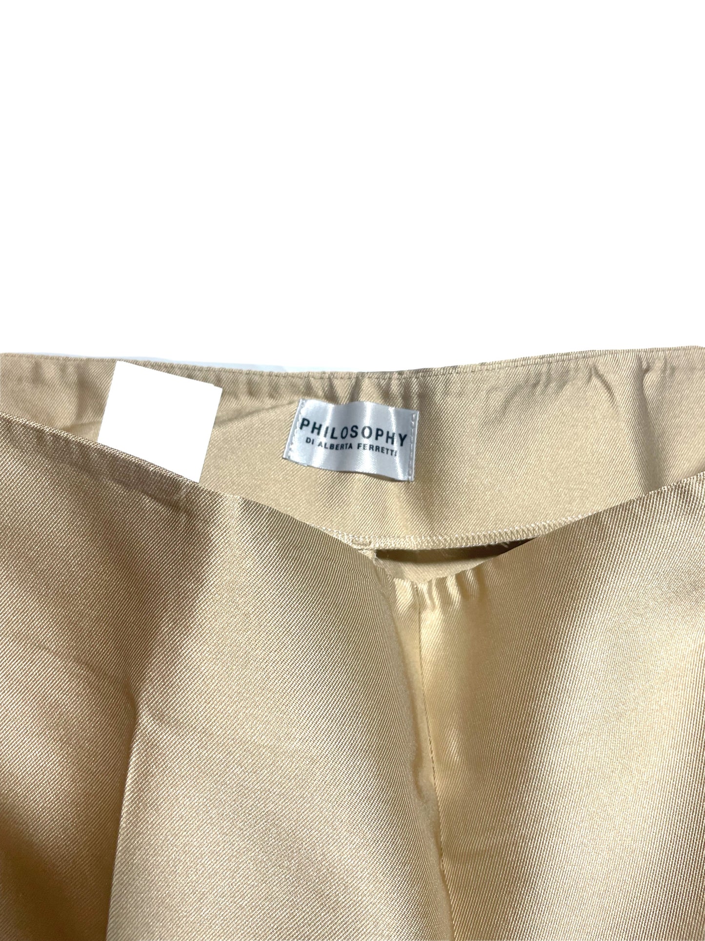 Philosphy Di Alberta Feretti Champagne Silk Trousers UK 6 image 2