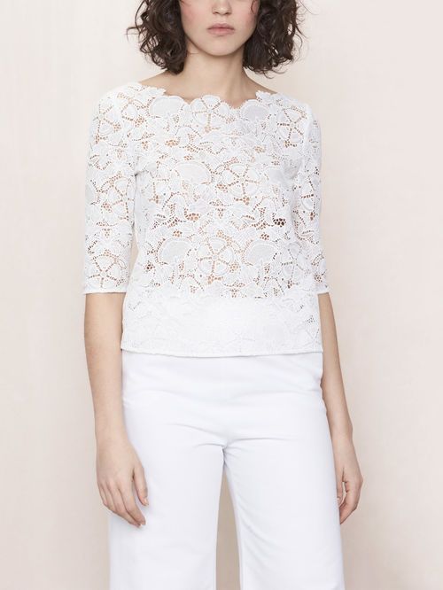 Maje White Lace Top S image 1