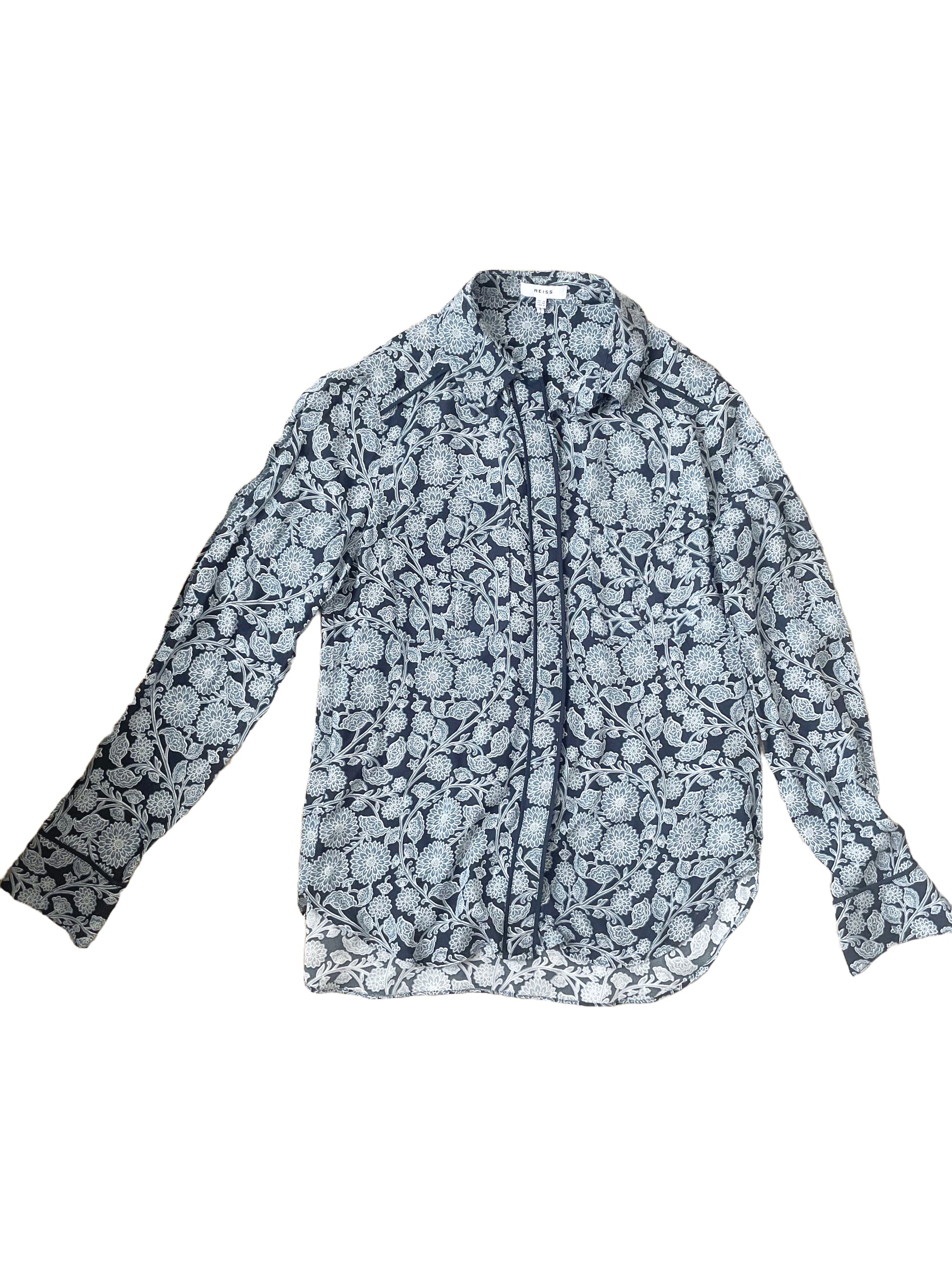 Reiss Floral Print Shirt UK 8 image 1