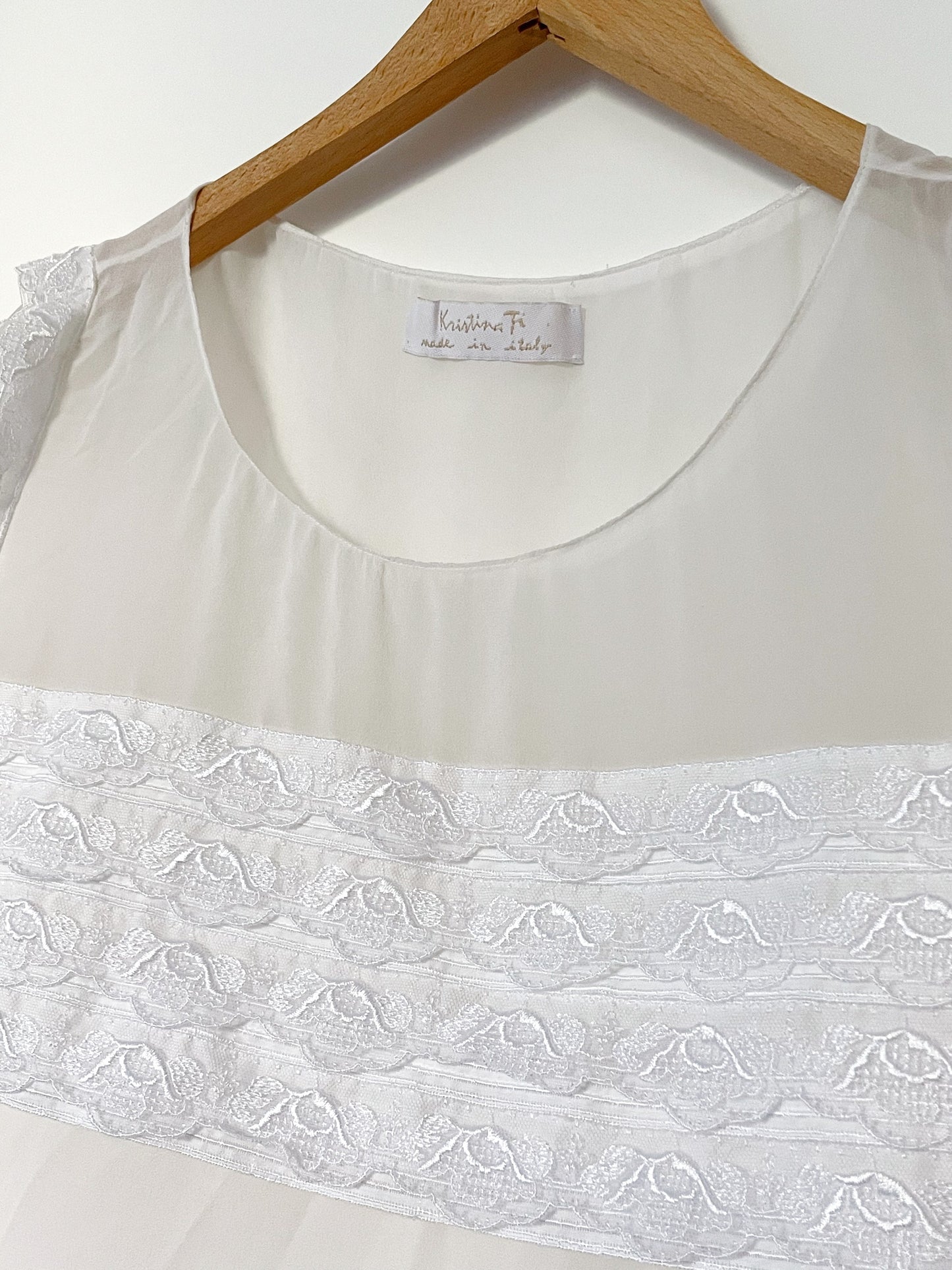 Kristina Ti Silk White Dress M image 2