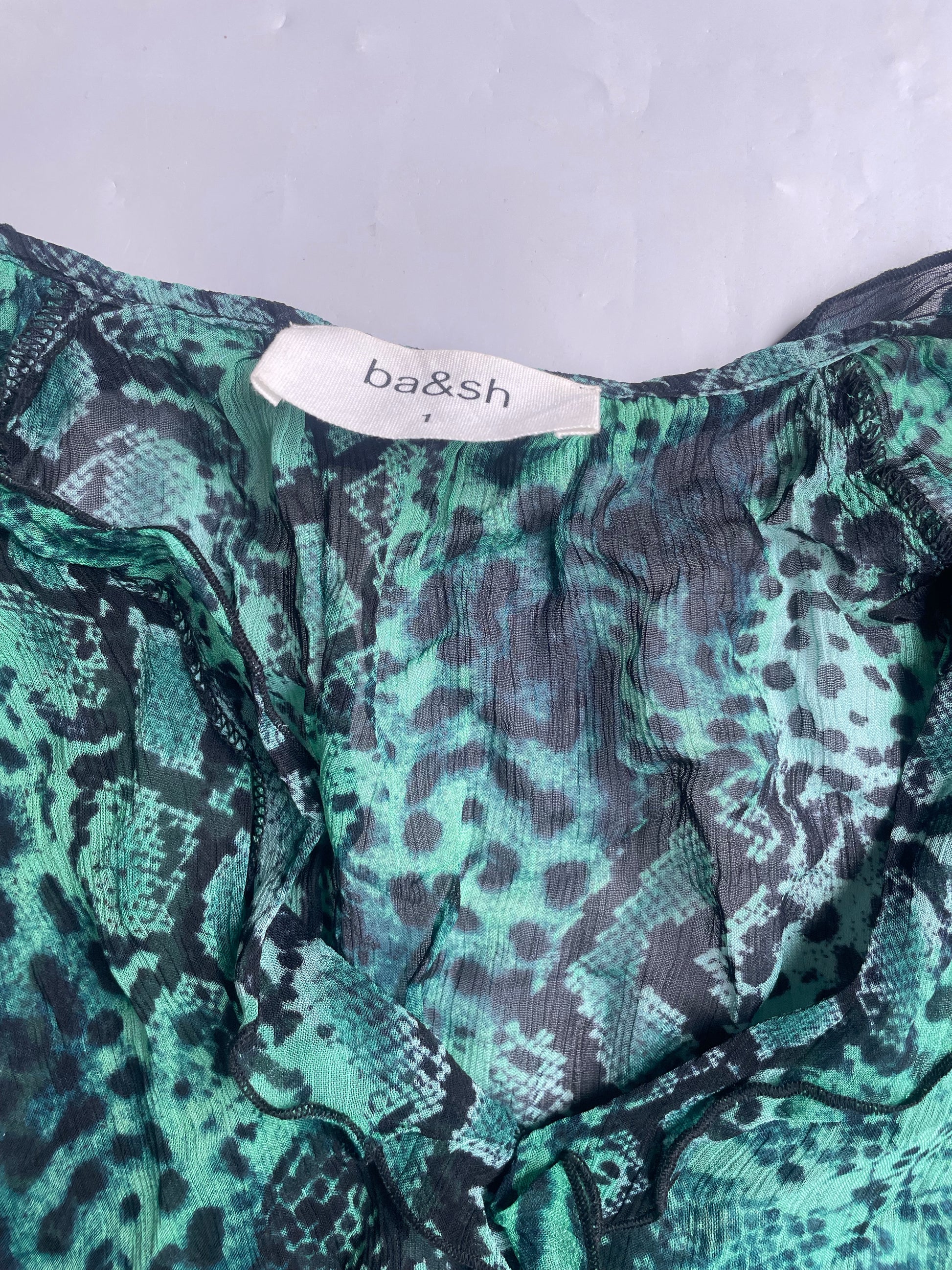 Ba&sh Green Snake Print Blouse S image 4
