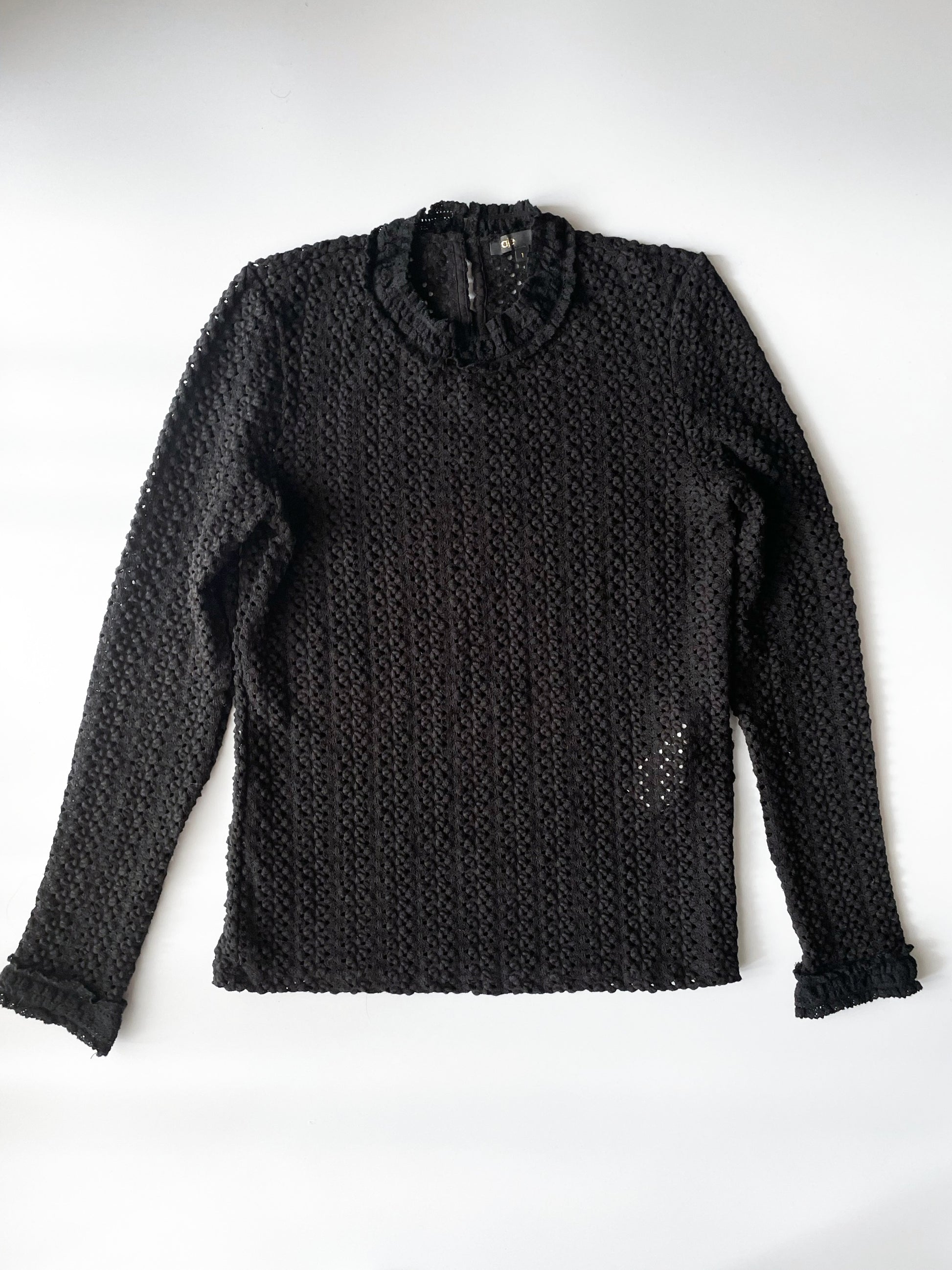 Maje Crochet Knit Turtle Neck Top M image 0