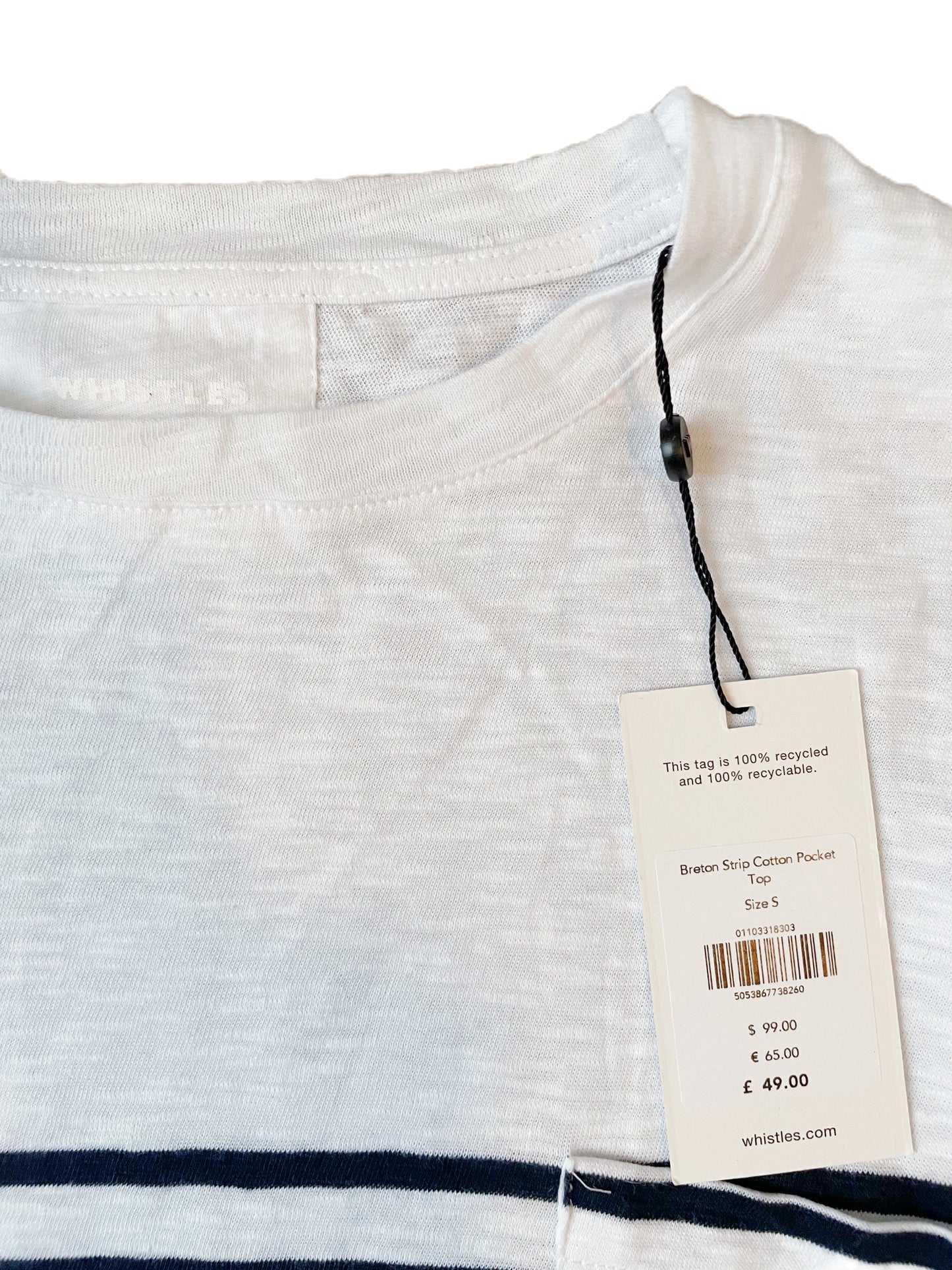 New With Tags Whistes Breton Striped Top S image 3