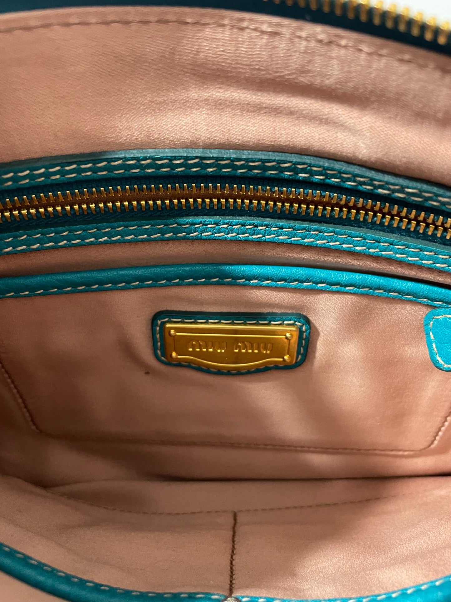 Miu Miu Azure Leather Clutch image 3