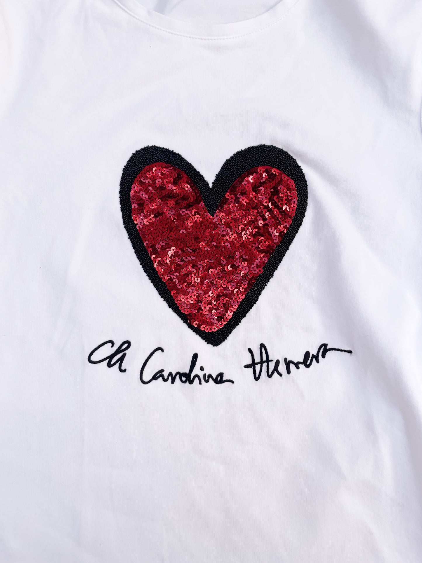Carolina Herrera Sequin Heart Tee S image 3
