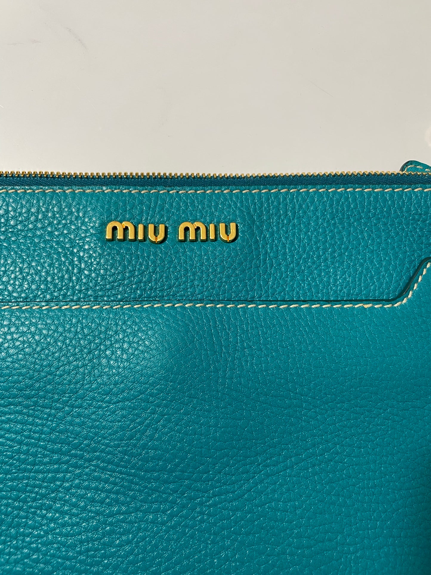 Miu Miu Azure Leather Clutch image 2